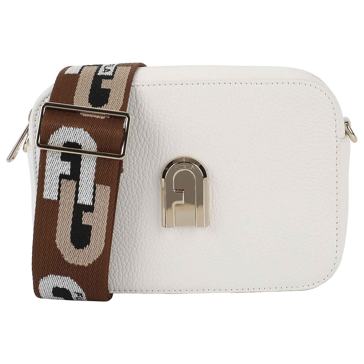 Furla Сумка из белой зернистой кожи