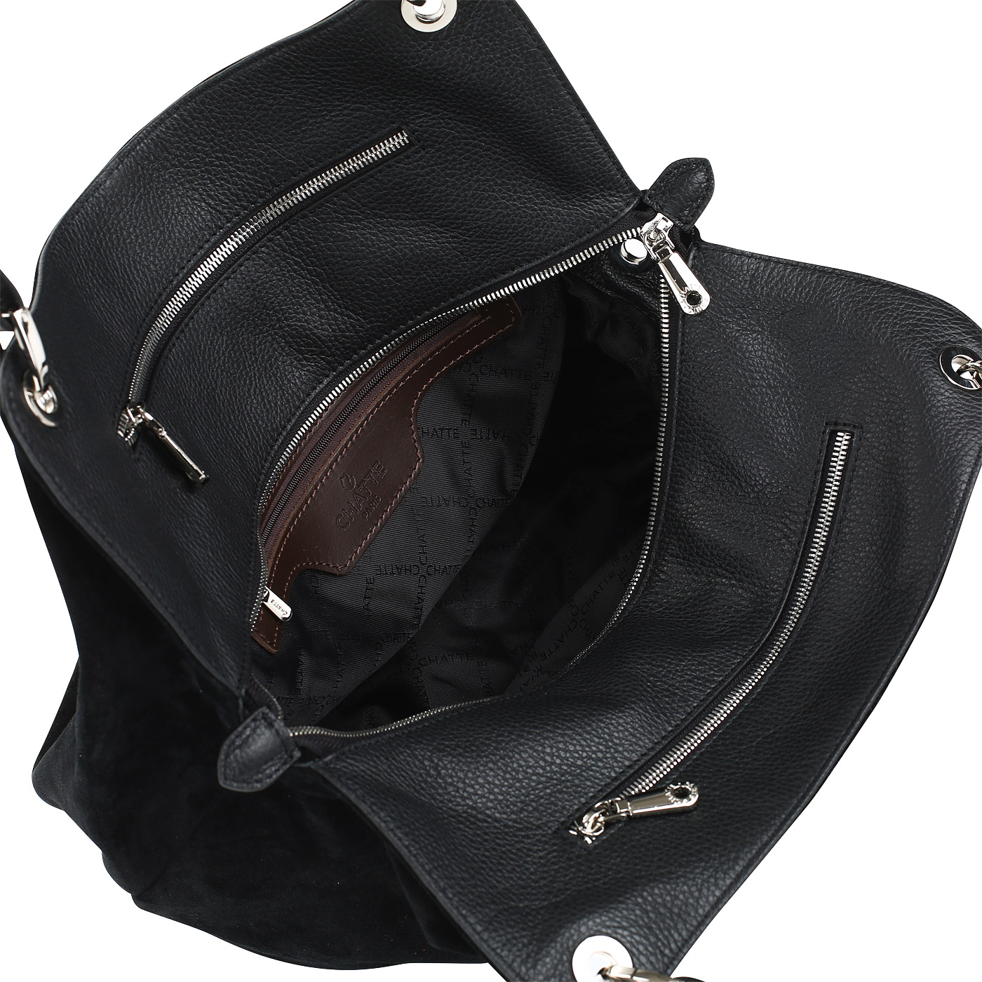 Мягкая сумка из кожи и замши Chatte 