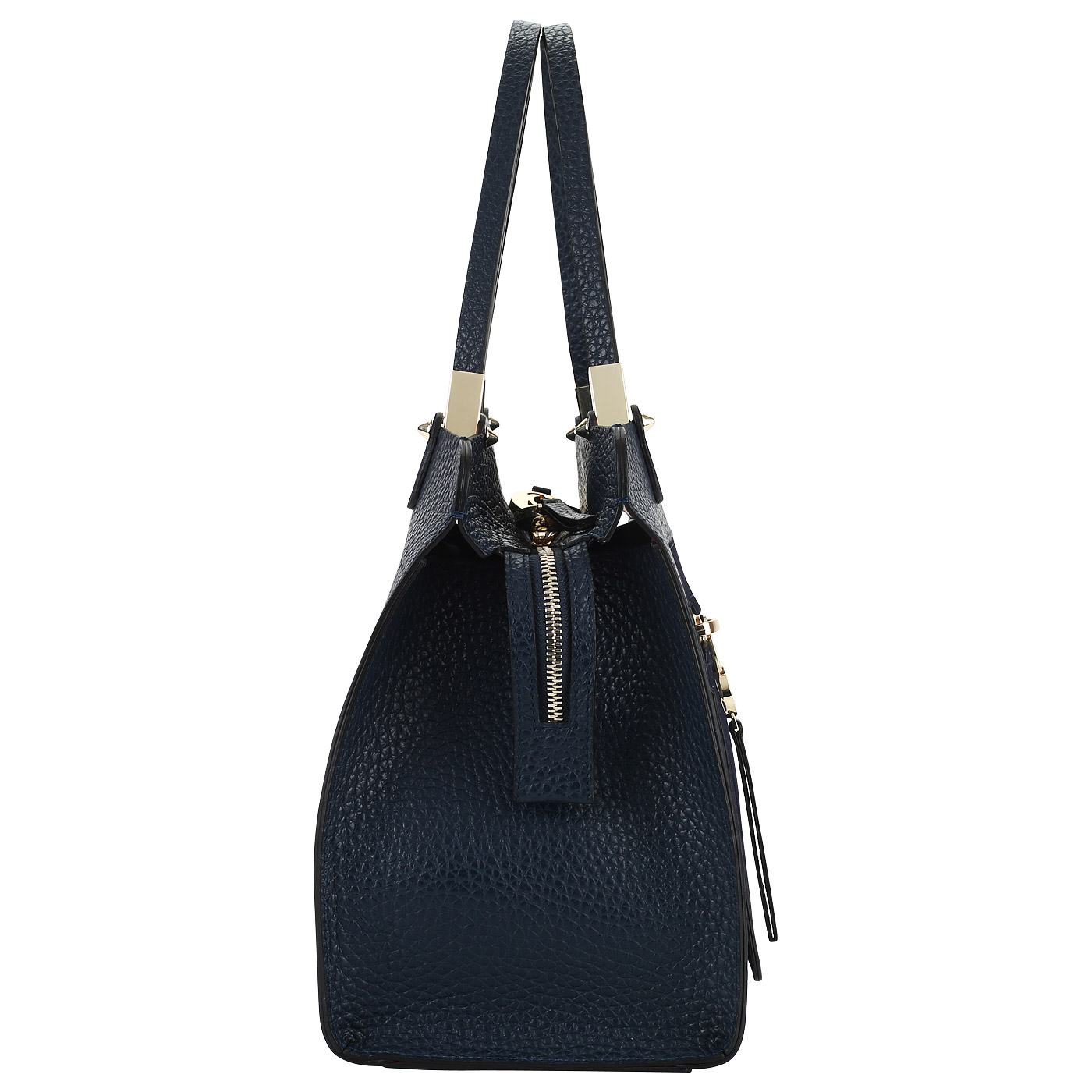 Сумка на молнии из синей кожи Carlo Salvatelli Cervino