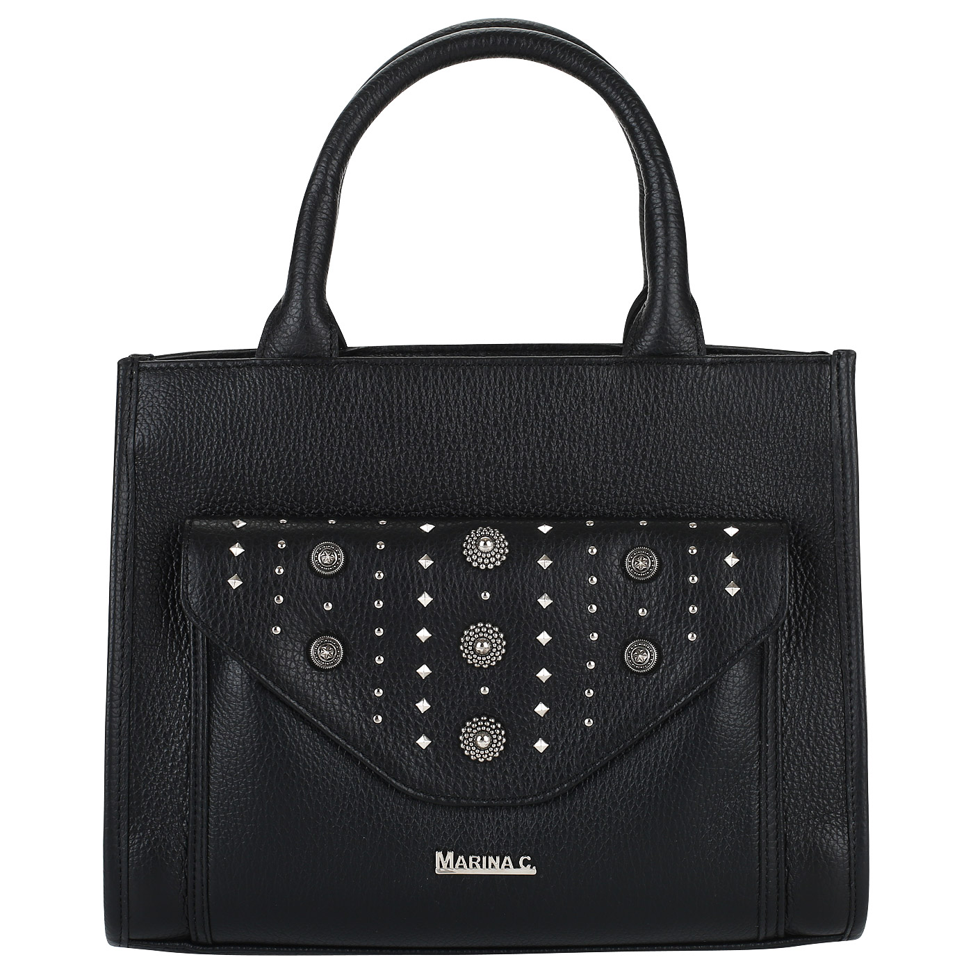 Marina Creazioni Черная кожаная сумка
