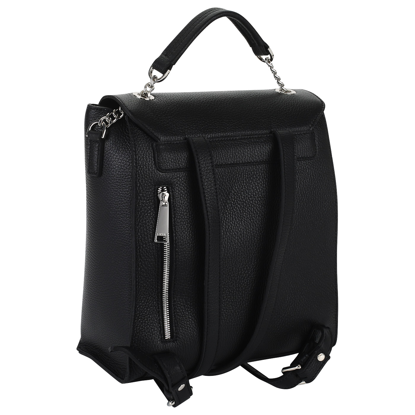 Черный кожаный рюкзак Chatte 