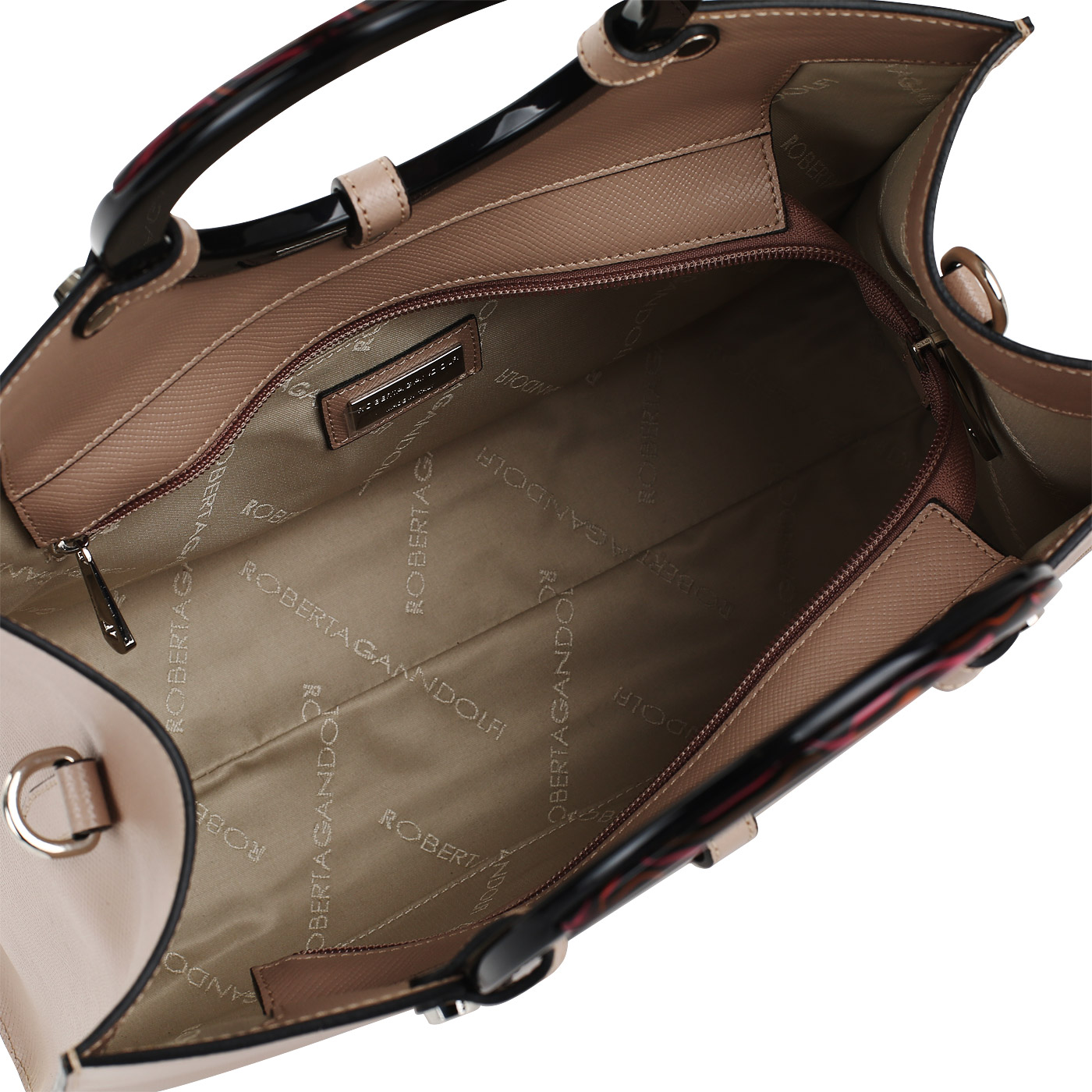 Тисненая сумка с декоративными ручками Roberta Gandolfi Ischia