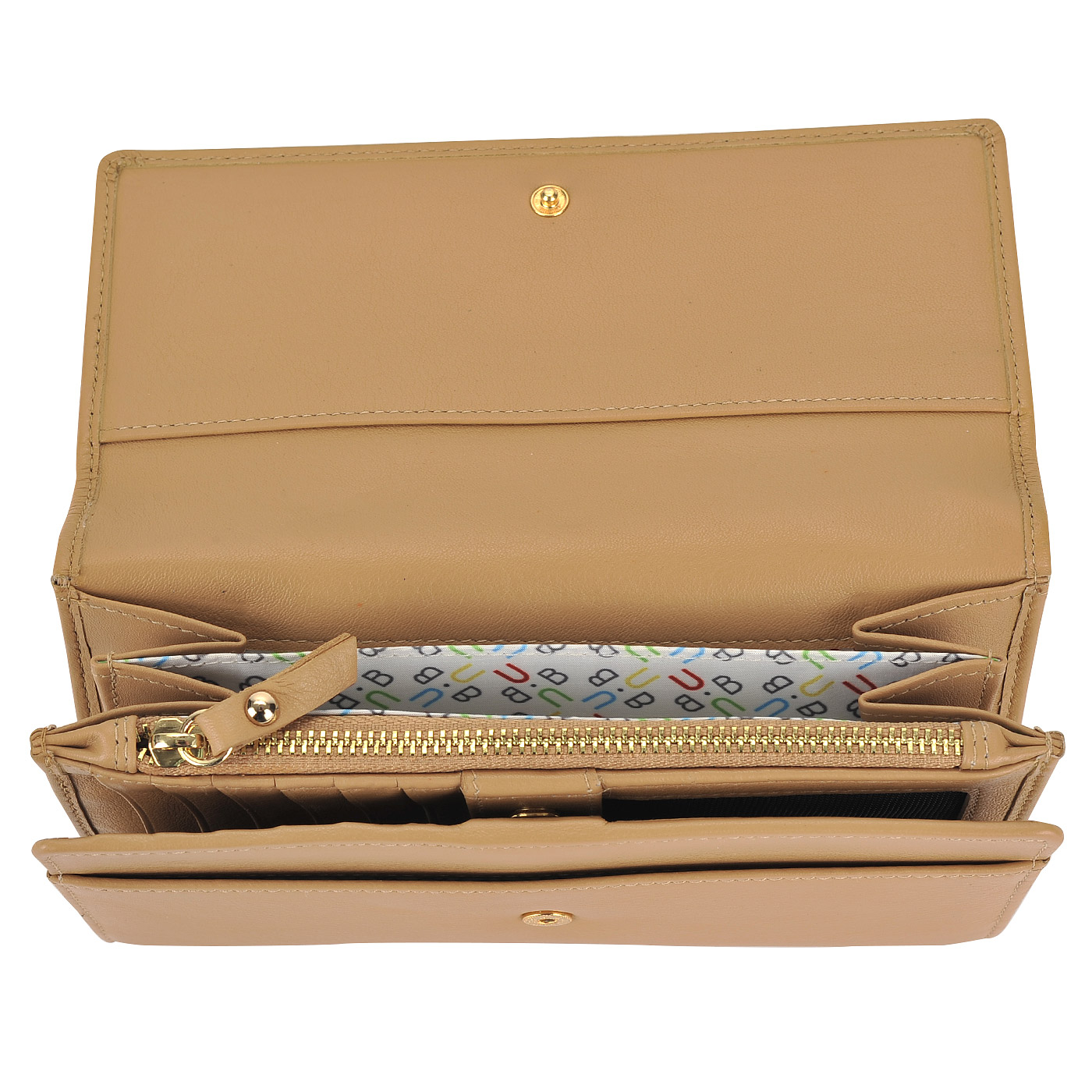 Бежевое кожаное портмоне с откидным клапаном Braun Buffel Miami