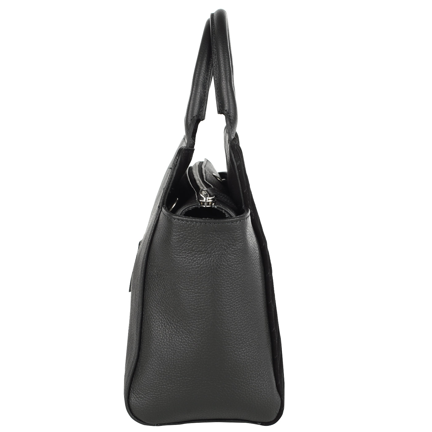 Вместительная стеганая сумка из натуральной кожи и замши Marina Creazioni 