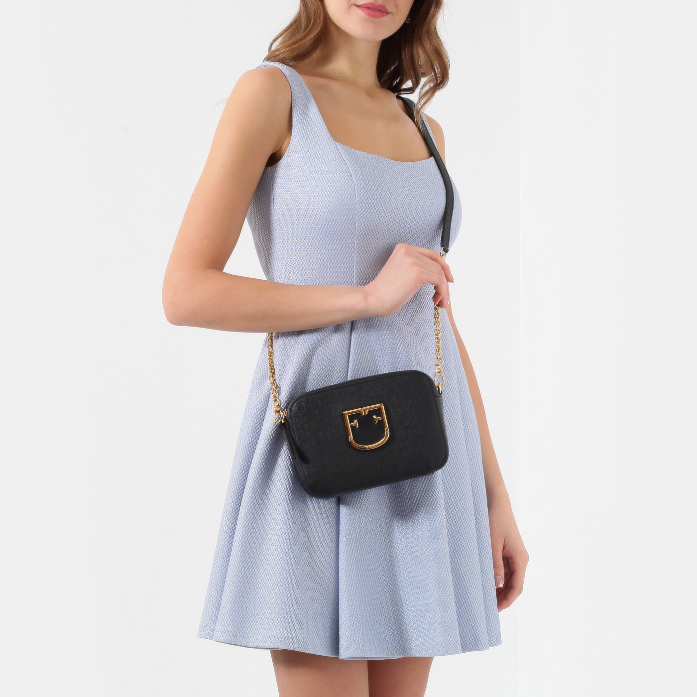 Тисненая кожаная сумочка Furla Brava