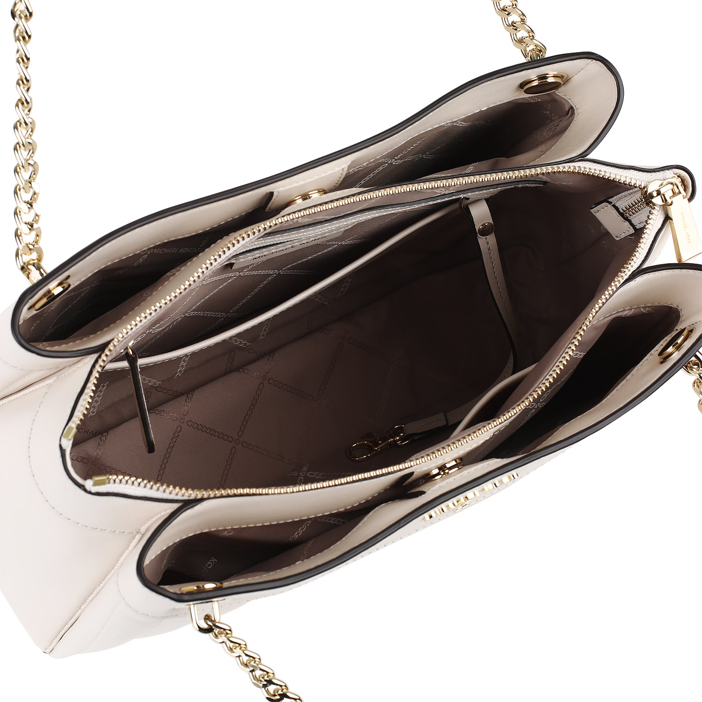 Кремовая сумка с тремя отделами Michael Kors Susannah