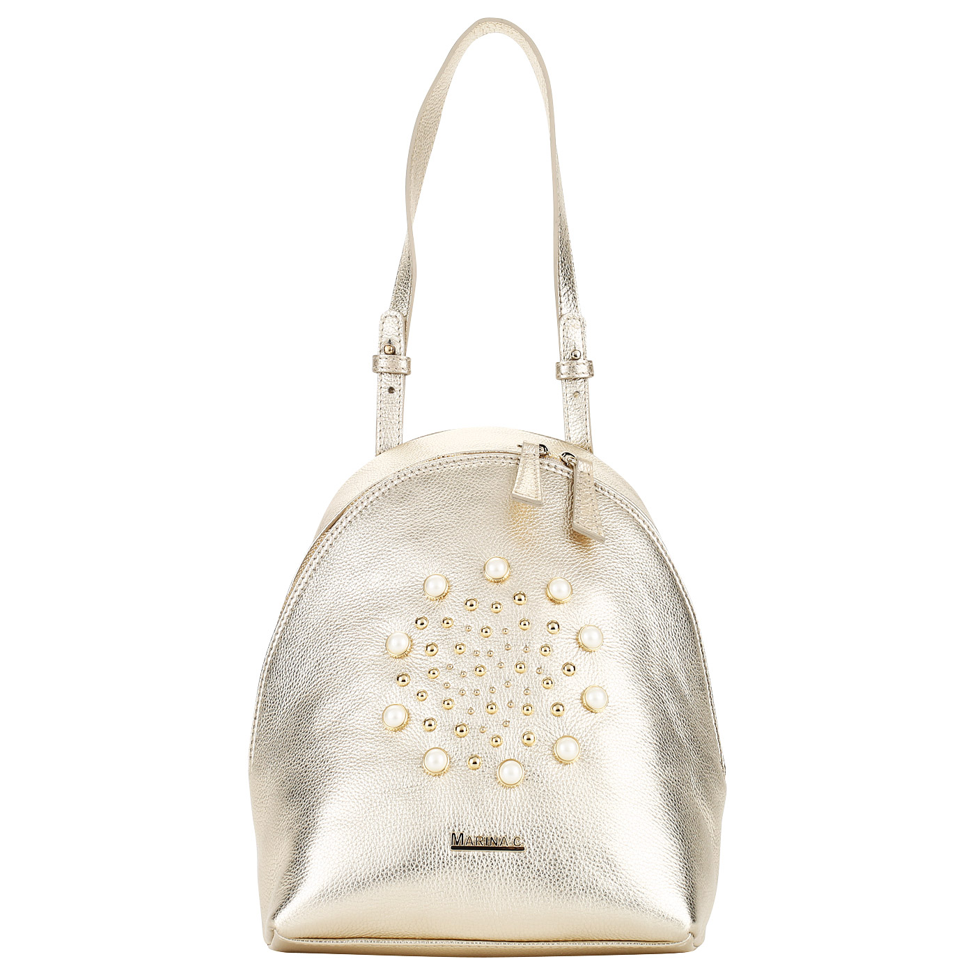 Marina Creazioni Женский рюкзак из металлизированной кожи
