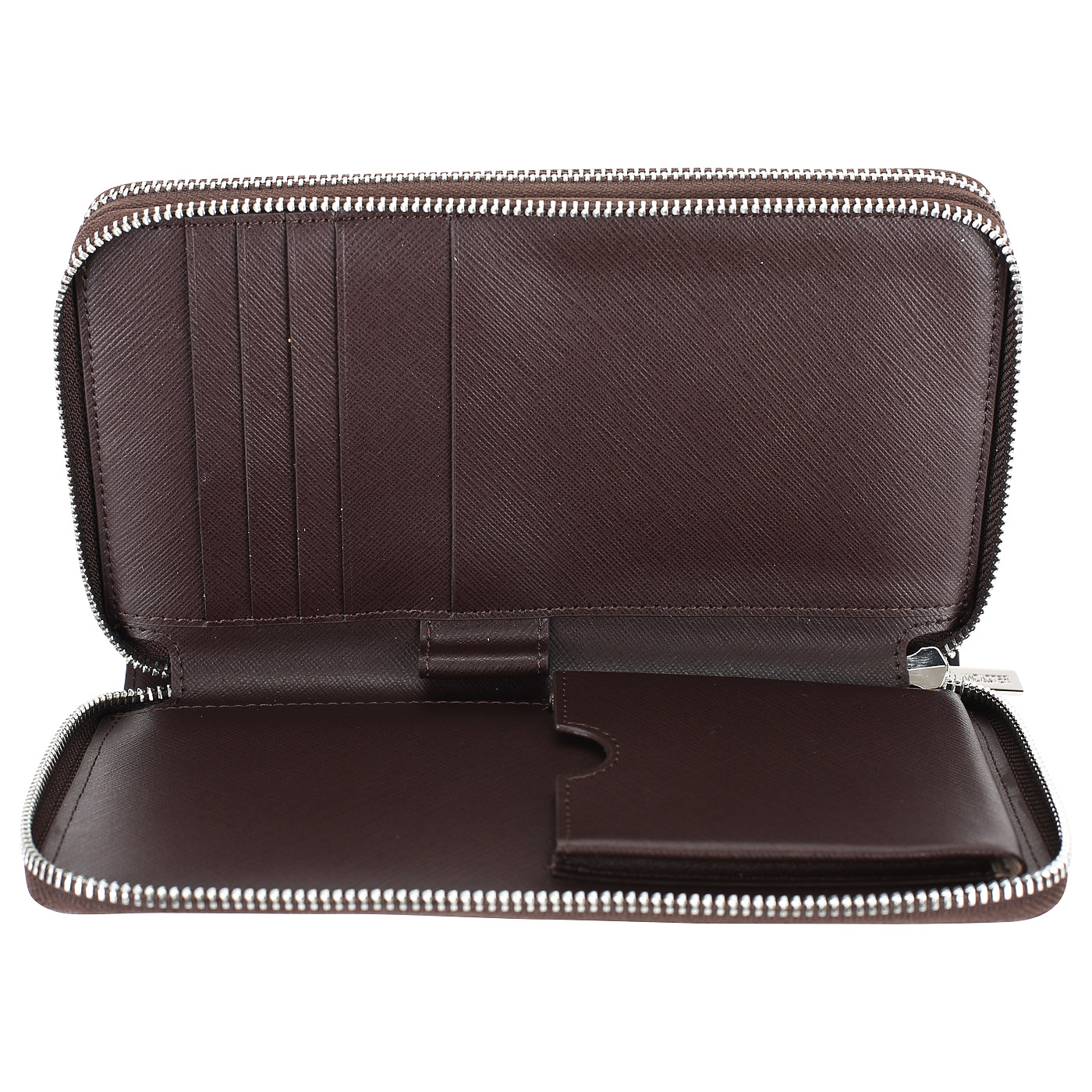 Мужская сумка-визитка из коричневого сафьяна Lancaster Mathias
