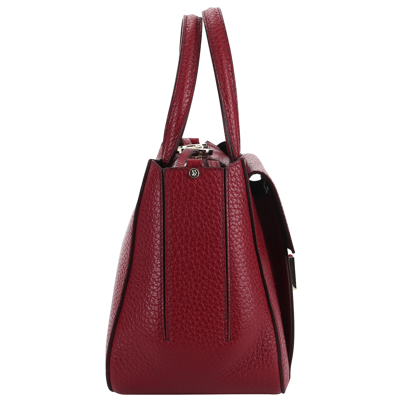 Красная кожаная сумка на молнии Carlo Salvatelli Cervino