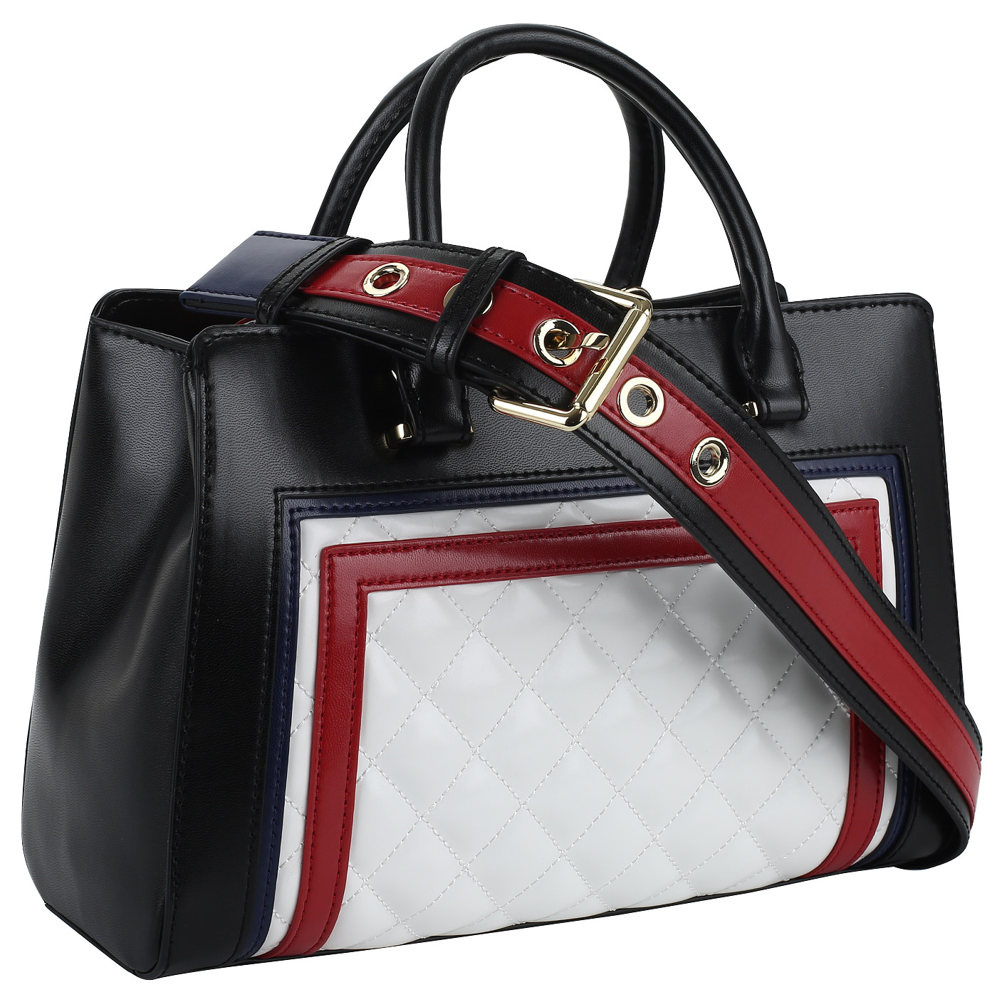 Сумка с двумя отделениями Love Moschino Striped Quilted
