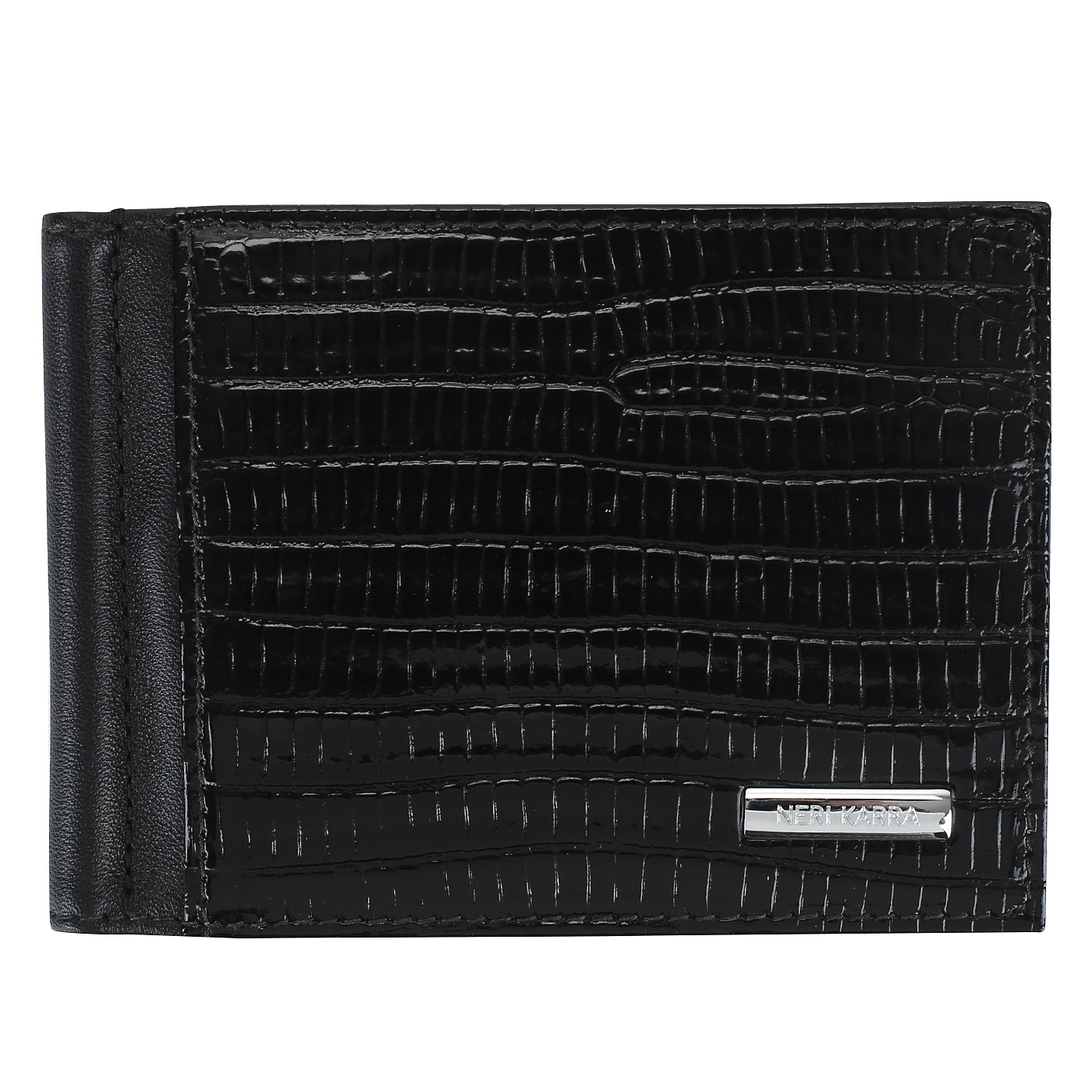 Neri Karra Зажим для денег из черной кожи