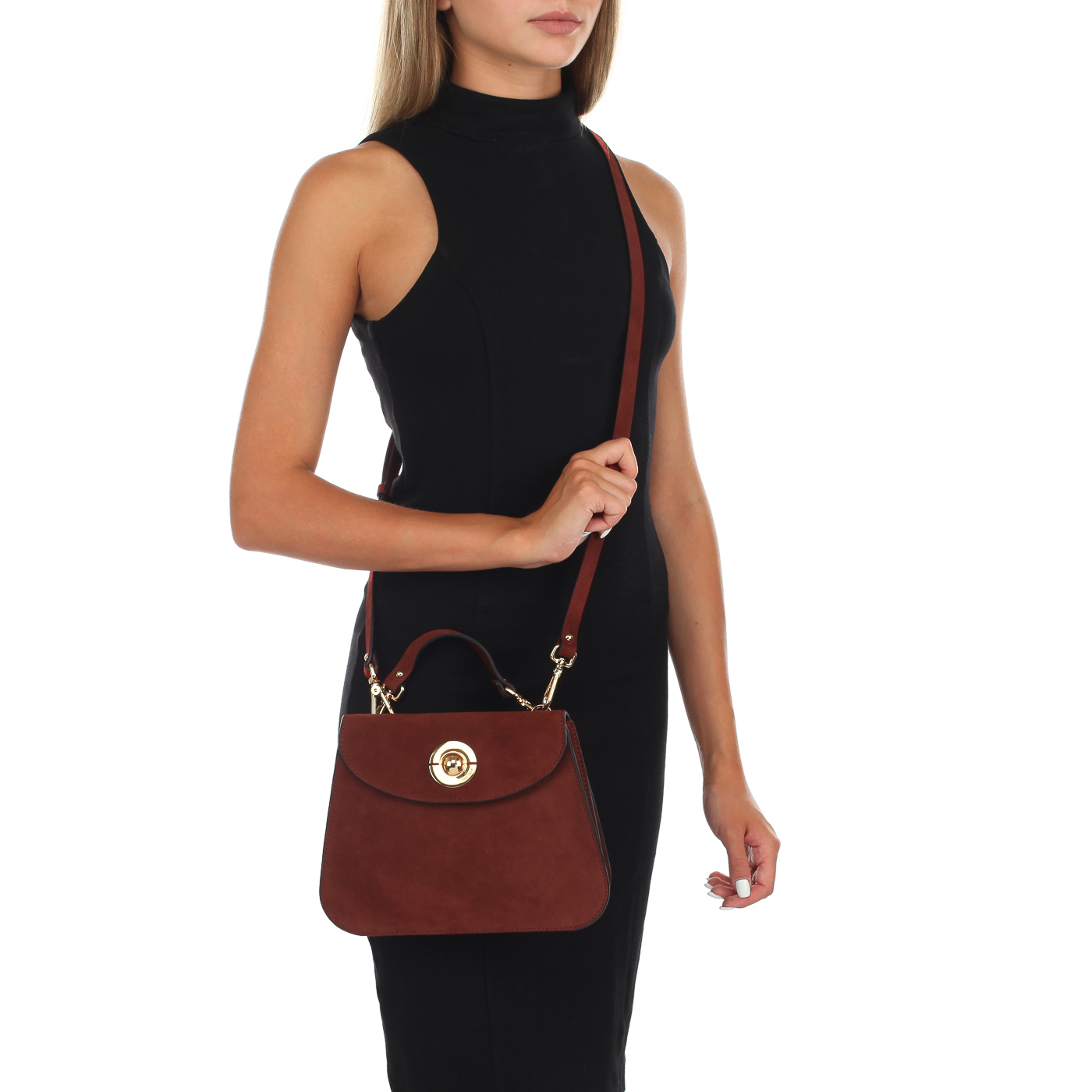 Замшевая сумочка со съемной ручкой Coccinelle Jalouse suede