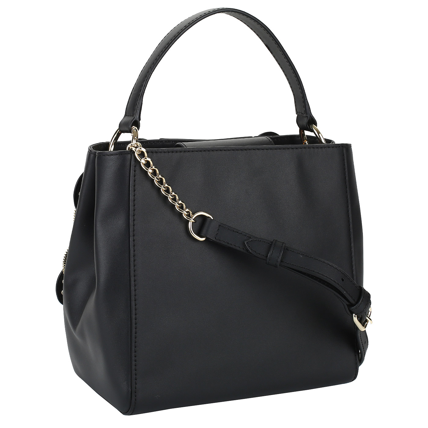 Женская сумочка из черной натуральной кожи Love Moschino Heart Rouge