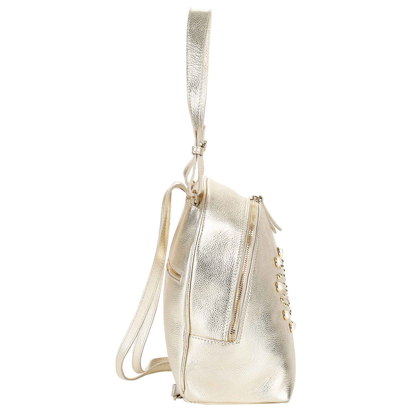 Женский рюкзак из металлизированной кожи Marina Creazioni 