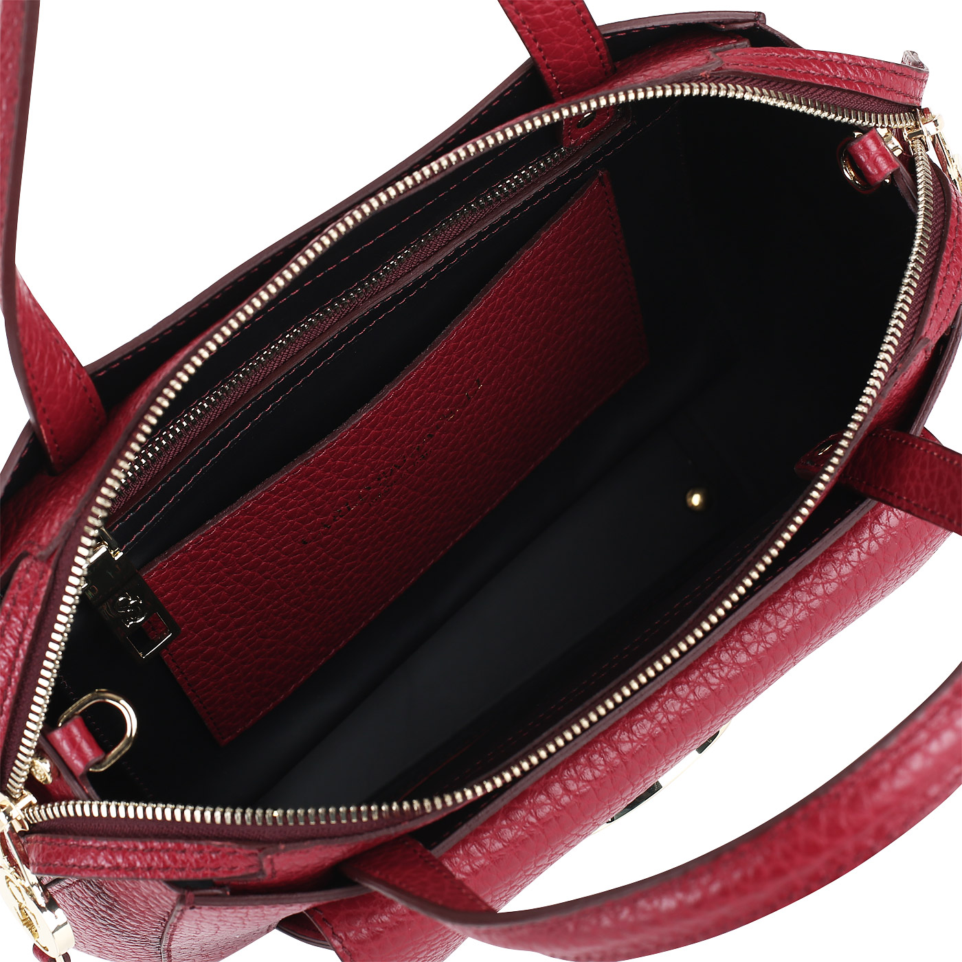 Красная кожаная сумка на молнии Carlo Salvatelli Cervino