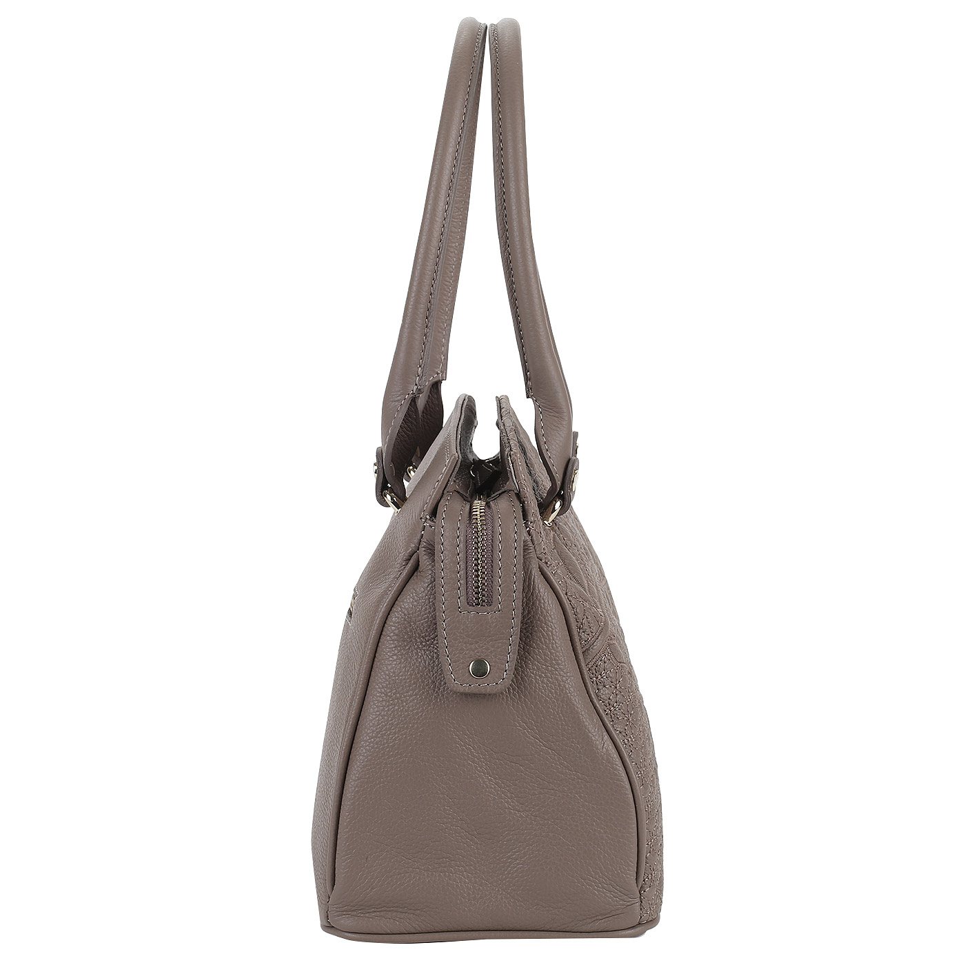 Стеганая кожаная сумка с длинными ручками Marina Creazioni 