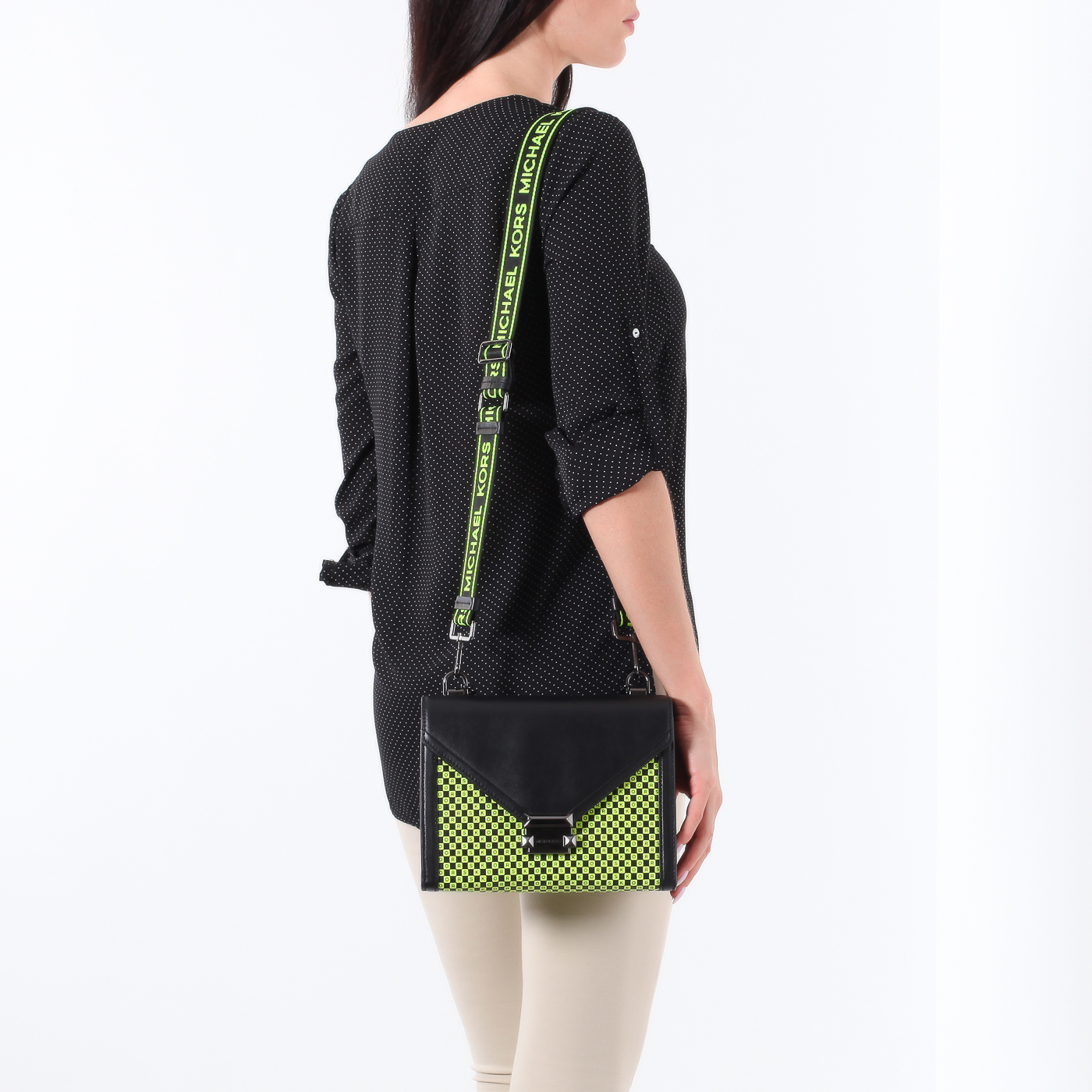 Кожаная сумка с тиснением Michael Kors Whitney