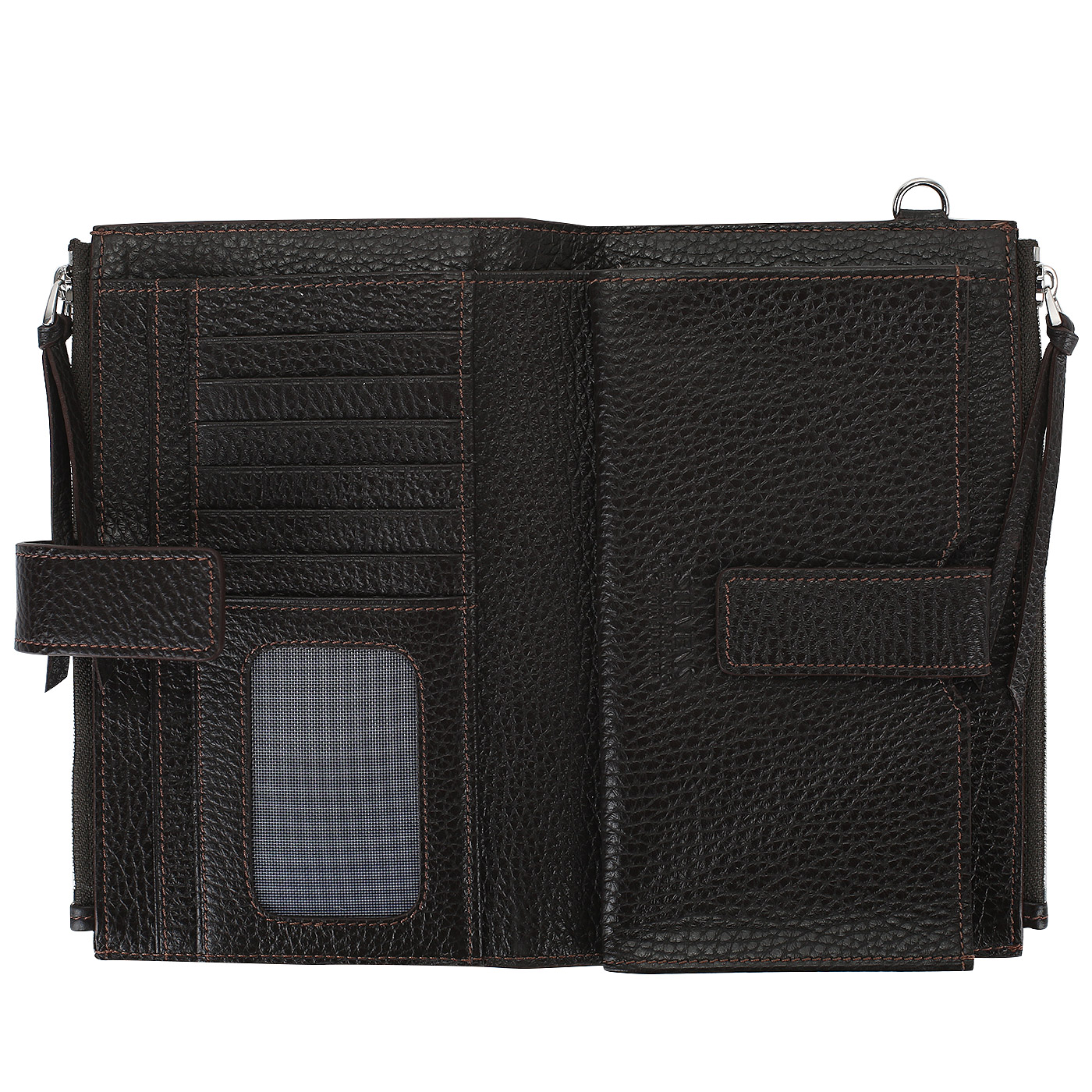 Сумка-визитка из коричневой кожи Stevens 