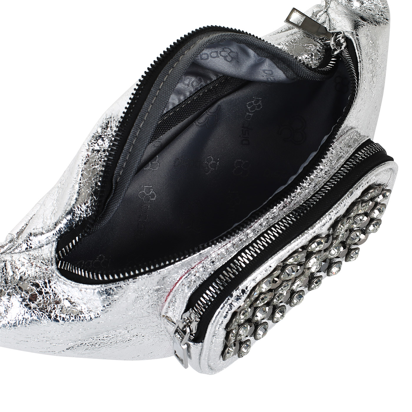 Серебристая поясная сумка Dispacci 