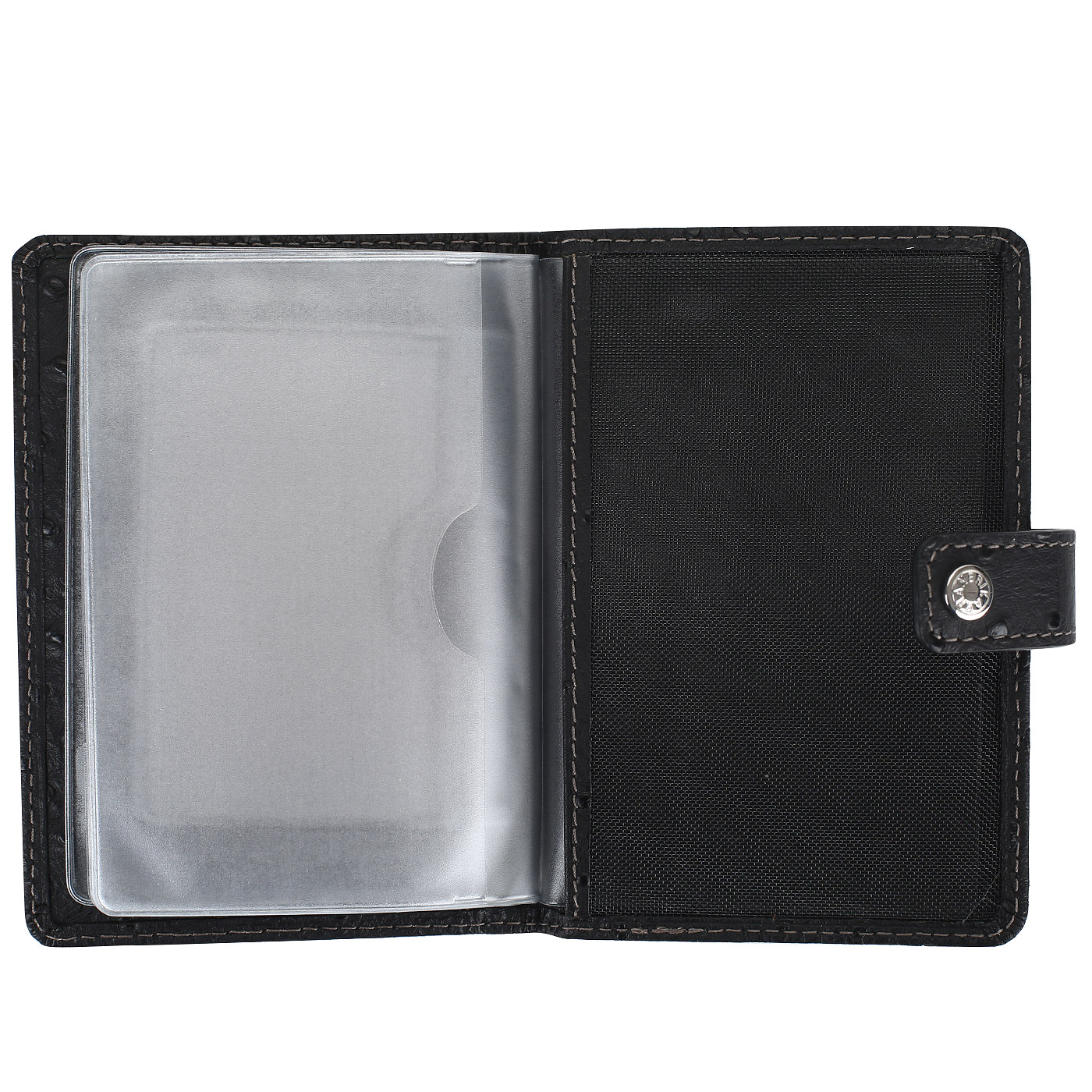 Черная кожаная обложка для автодокументов Neri Karra 