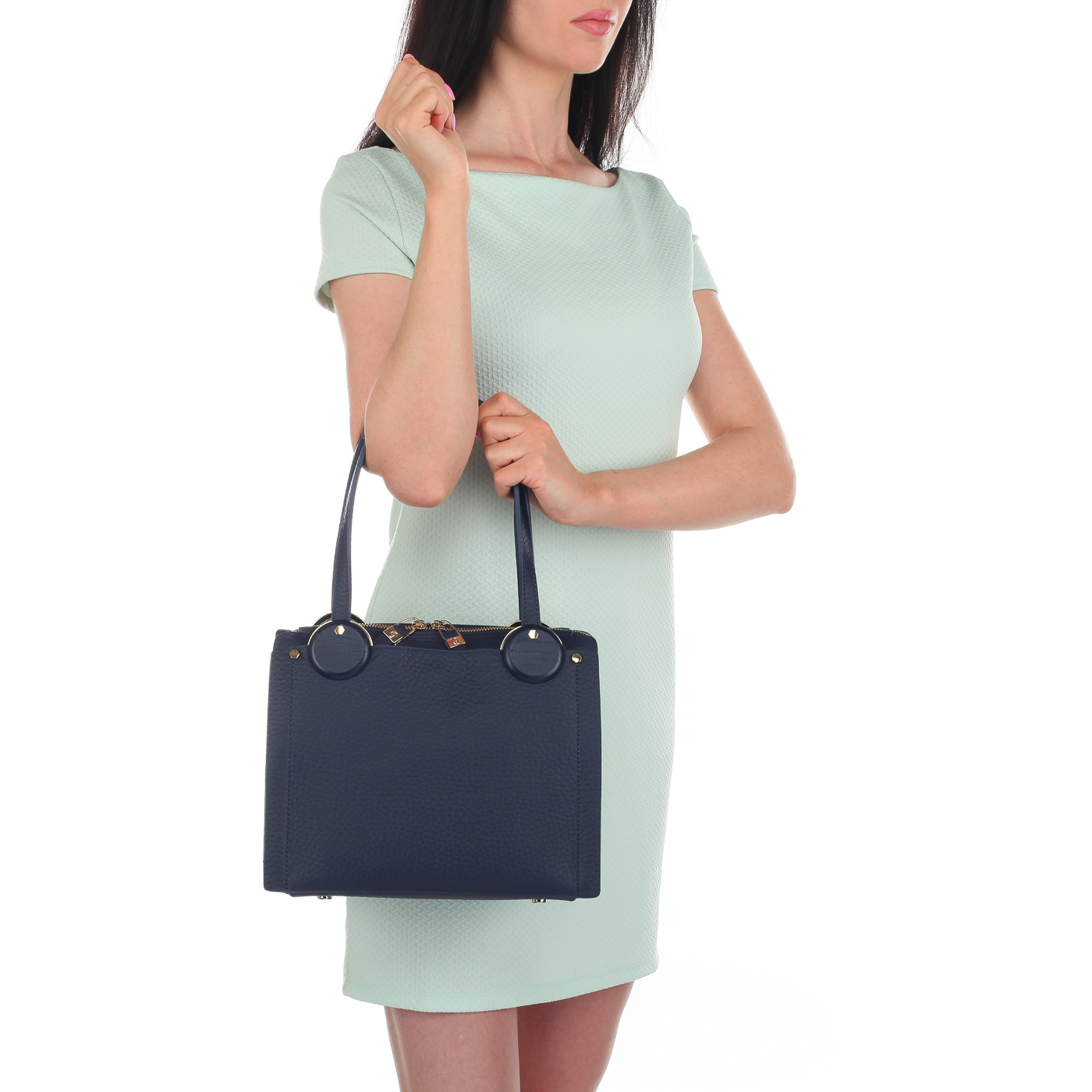 Кожаная сумка на двойной молнии Gironacci 