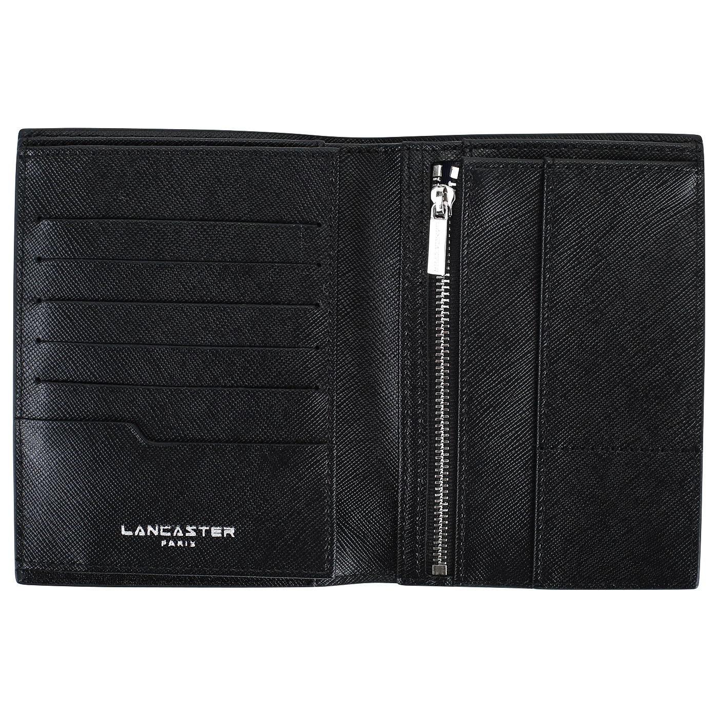 Мужское портмоне из черного сафьяна Lancaster Mathias