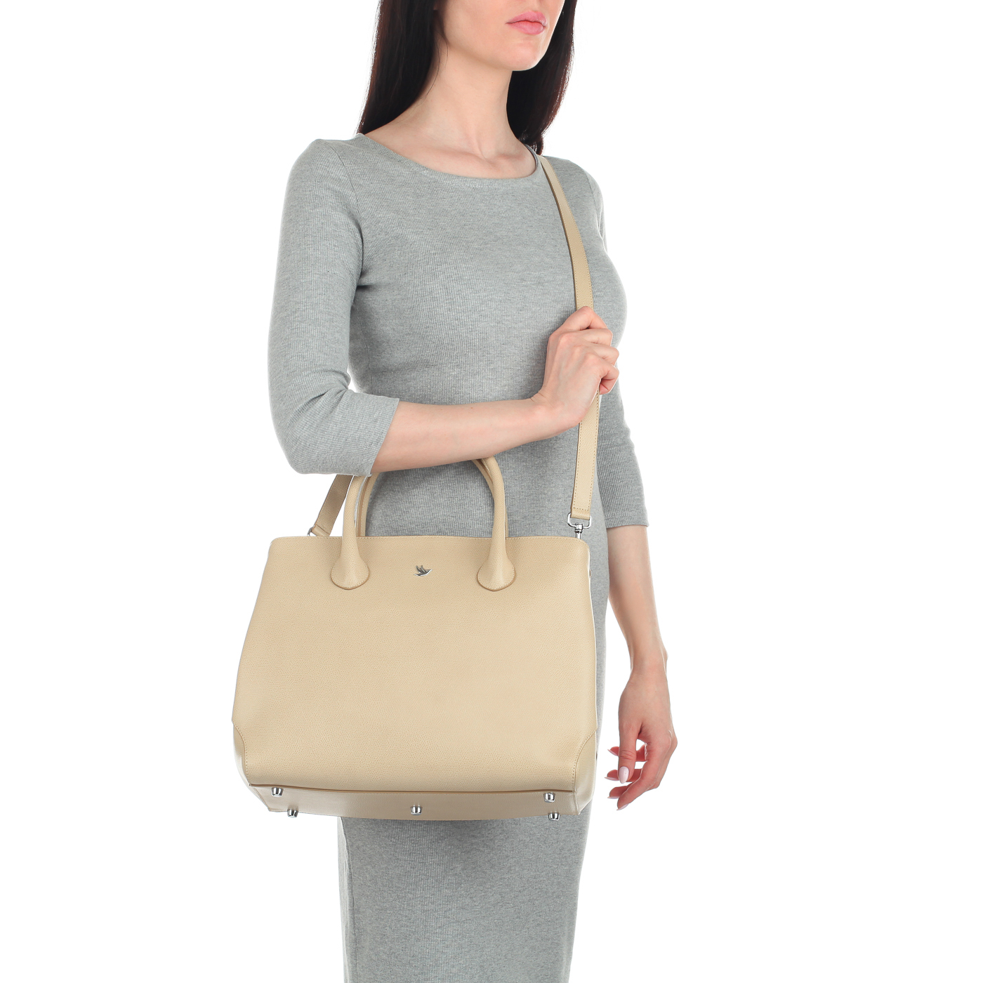 Женская кожаная сумка с двумя отделами Aurelli Alma