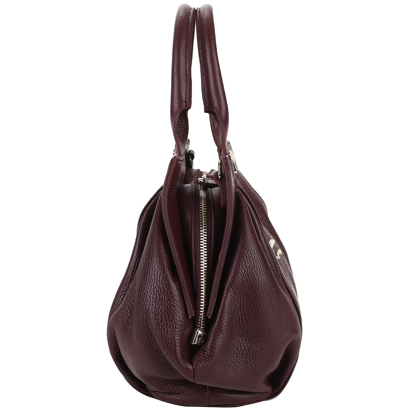 Бордовая кожаная сумка Marina Creazioni 