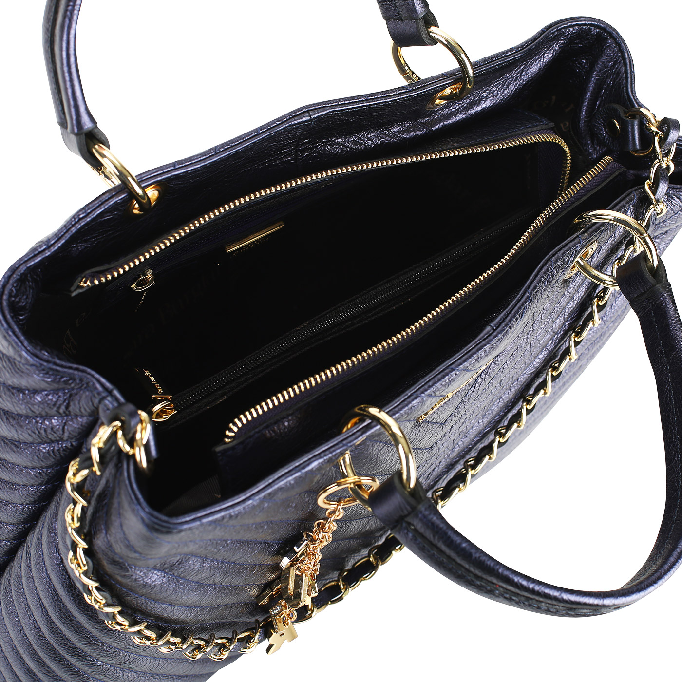 Вместительная сумка из кожи Sara Burglar Giola Laminato