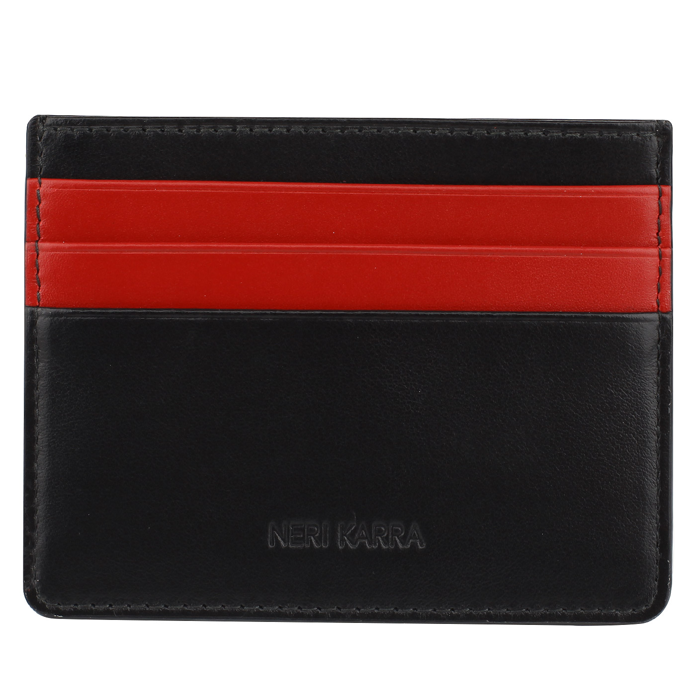Neri Karra Визитница из черной и красной кожи