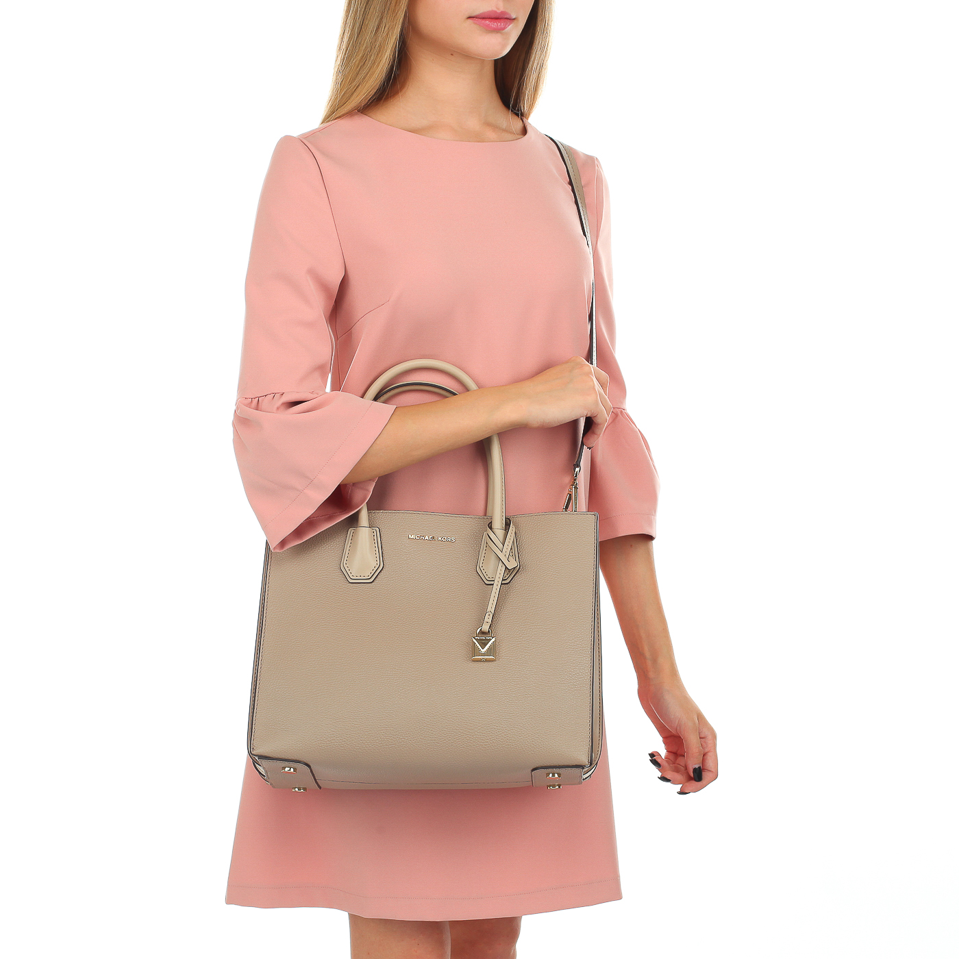 Кожаная сумка с тремя отделами Michael Kors Mercer