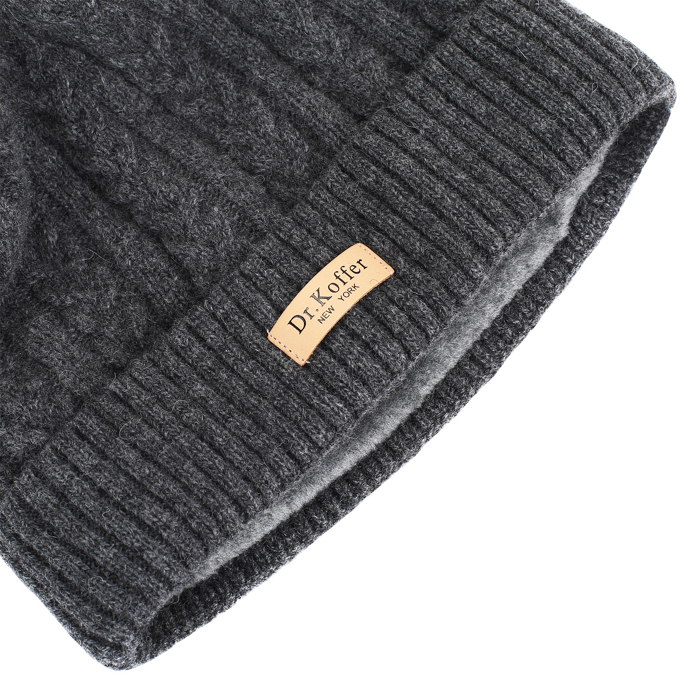 Серая шерстяная шапка Dr. Koffer 