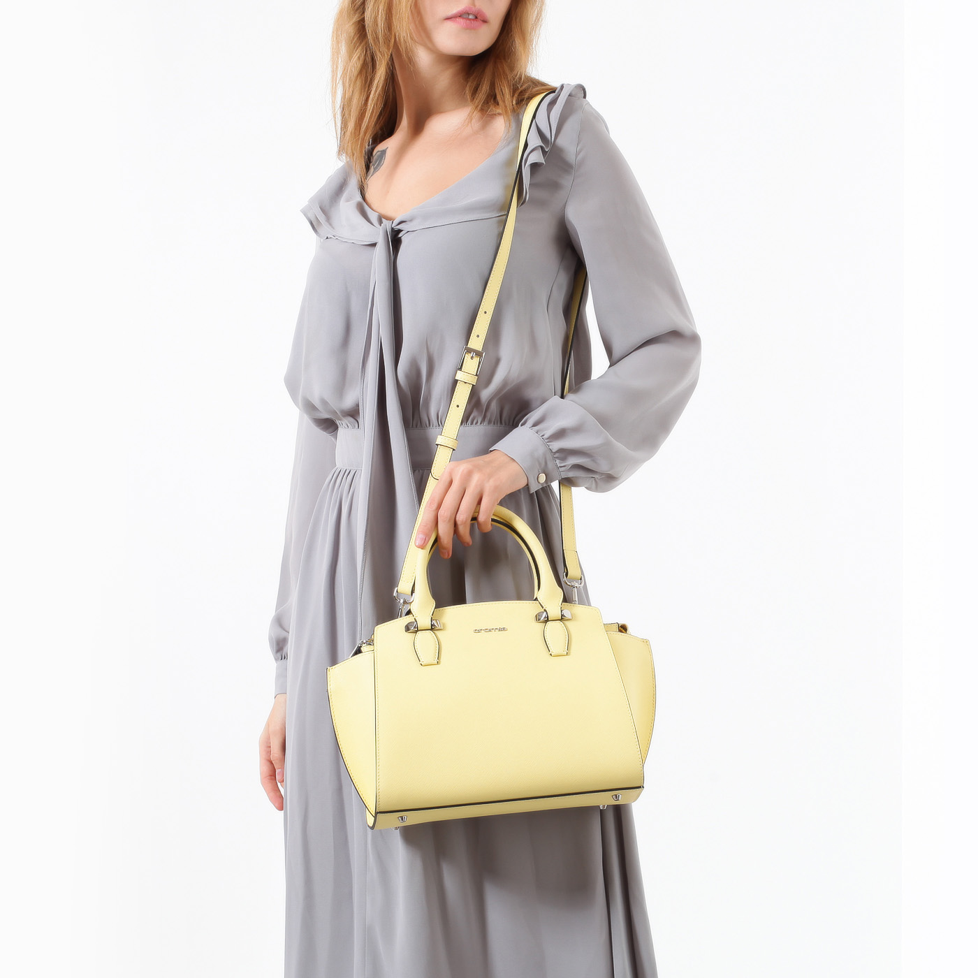 Сафьяновая сумка-трапеция Cromia Perla