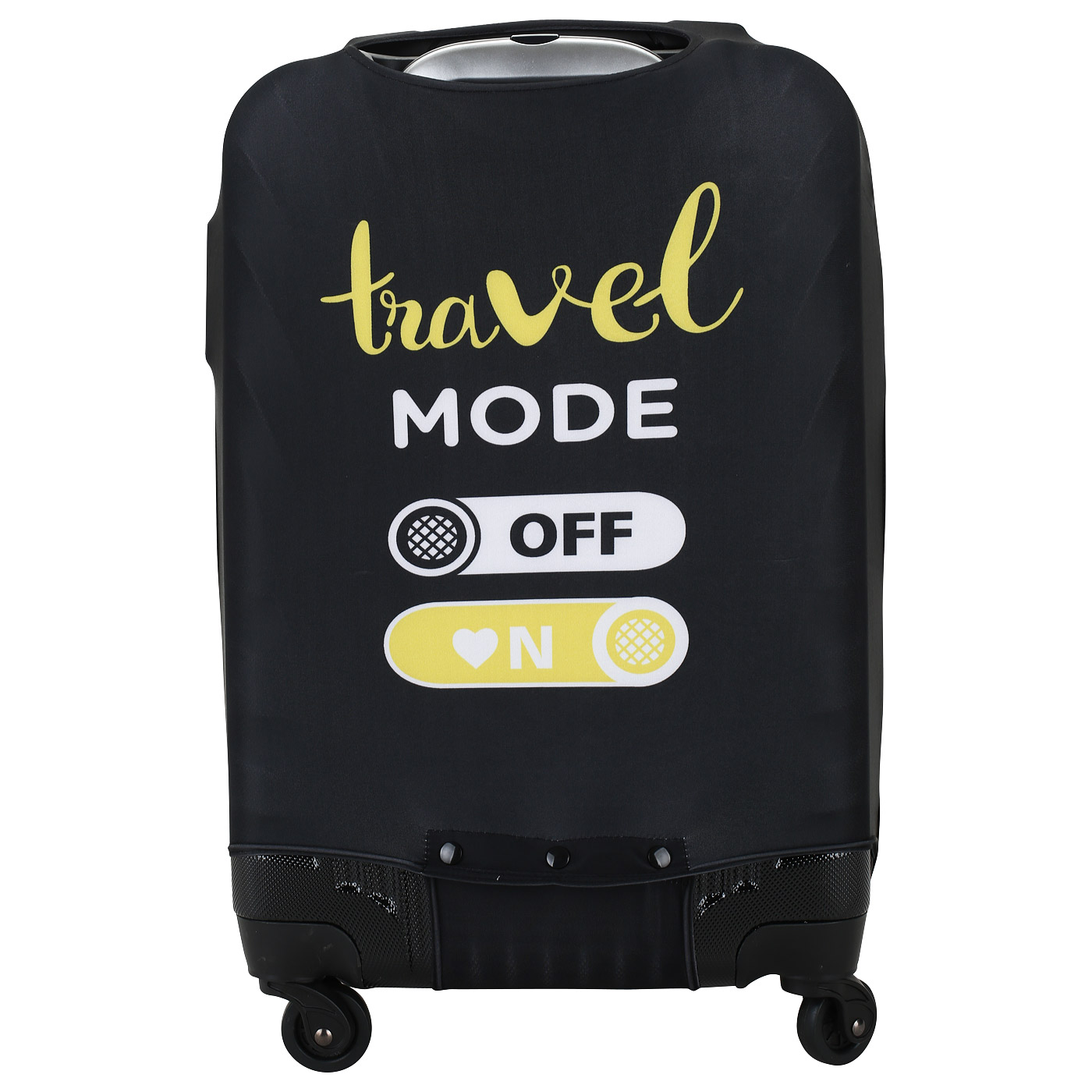 Черный чехол для крупного чемодана Eberhart Travel Mode On Off