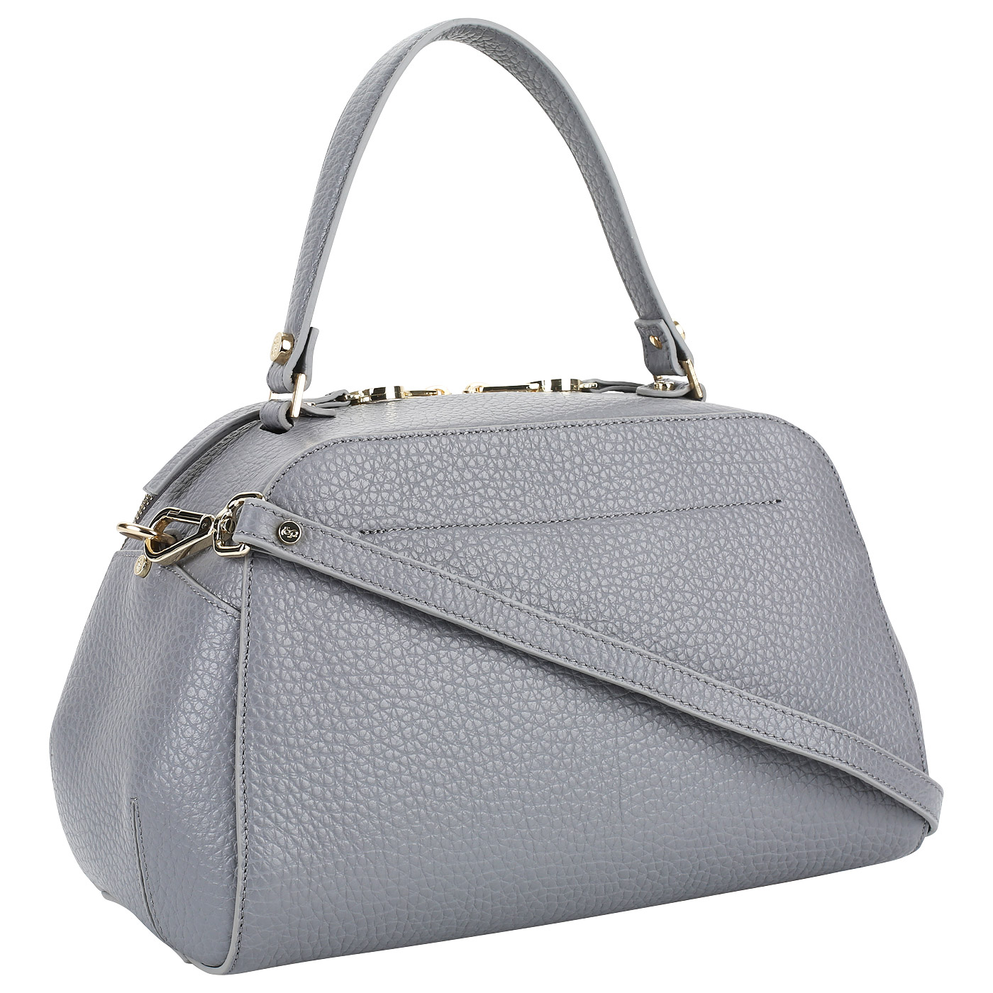 Серая кожаная сумка Carlo Salvatelli Cervino