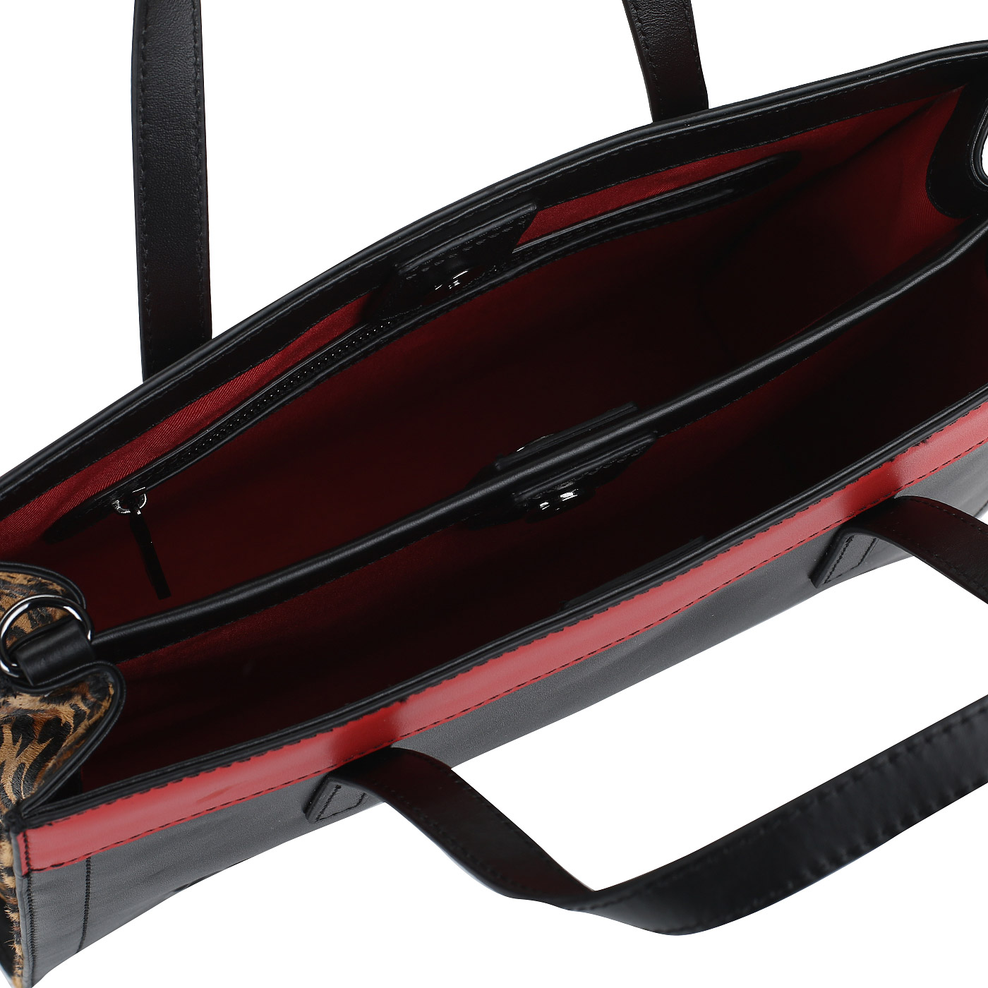 Кожаная сумка с двумя отделами Love Moschino Animal block