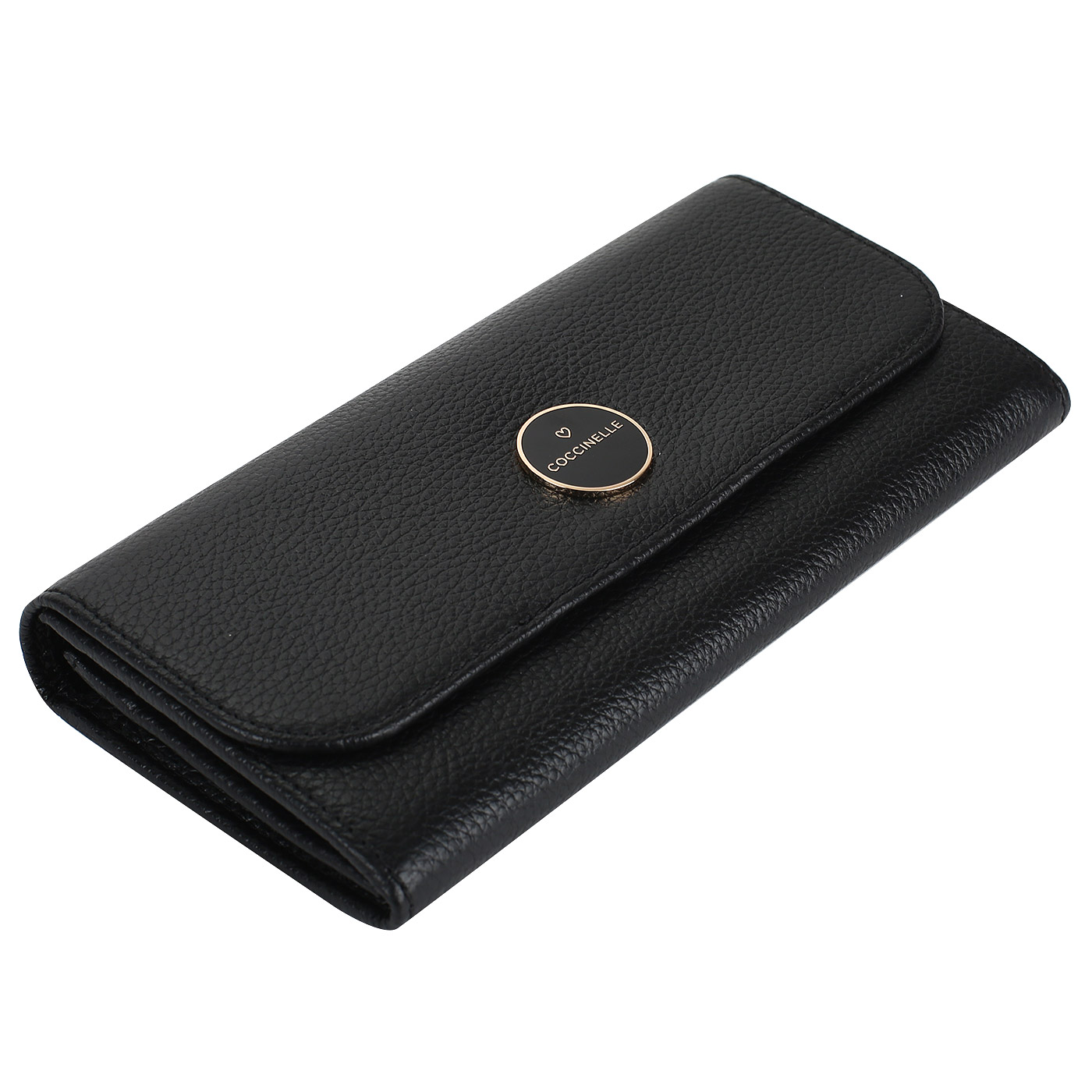 Черный кожаный кошелек Coccinelle Lunaire
