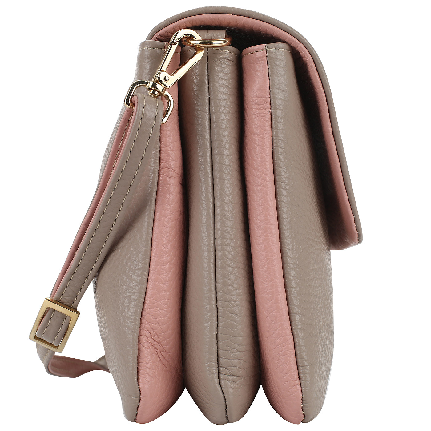 Сумка из серо-коричневой кожи Bruno Rossi 