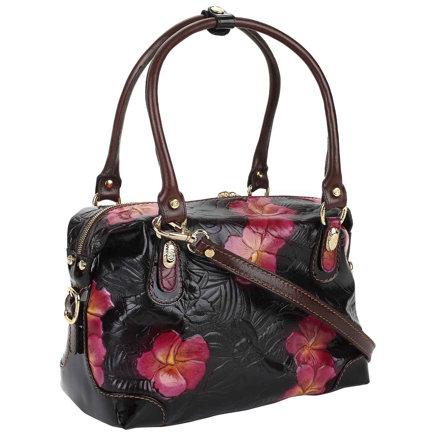 Бордовая сумка с тиснением Marino Orlandi 