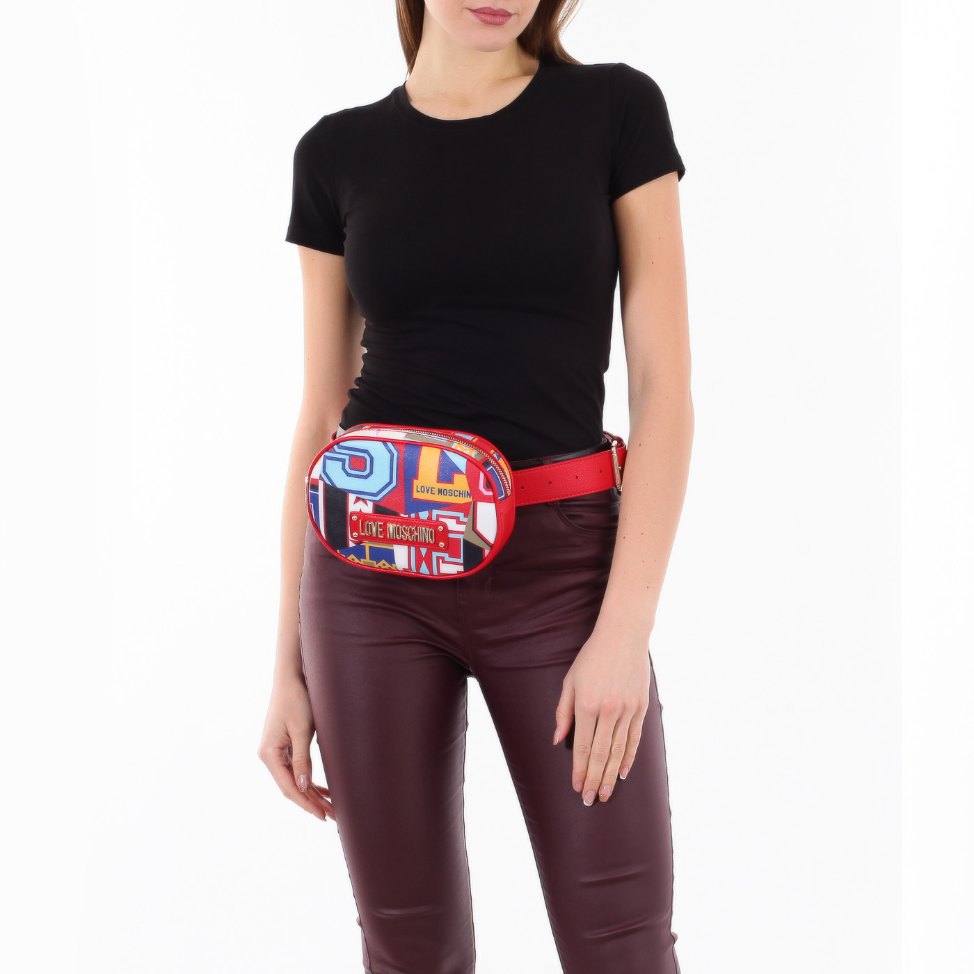 Поясная сумочка с принтом Love Moschino Graphic Alphabet