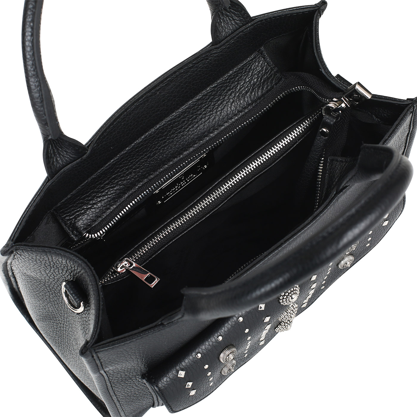 Черная кожаная сумка Marina Creazioni 