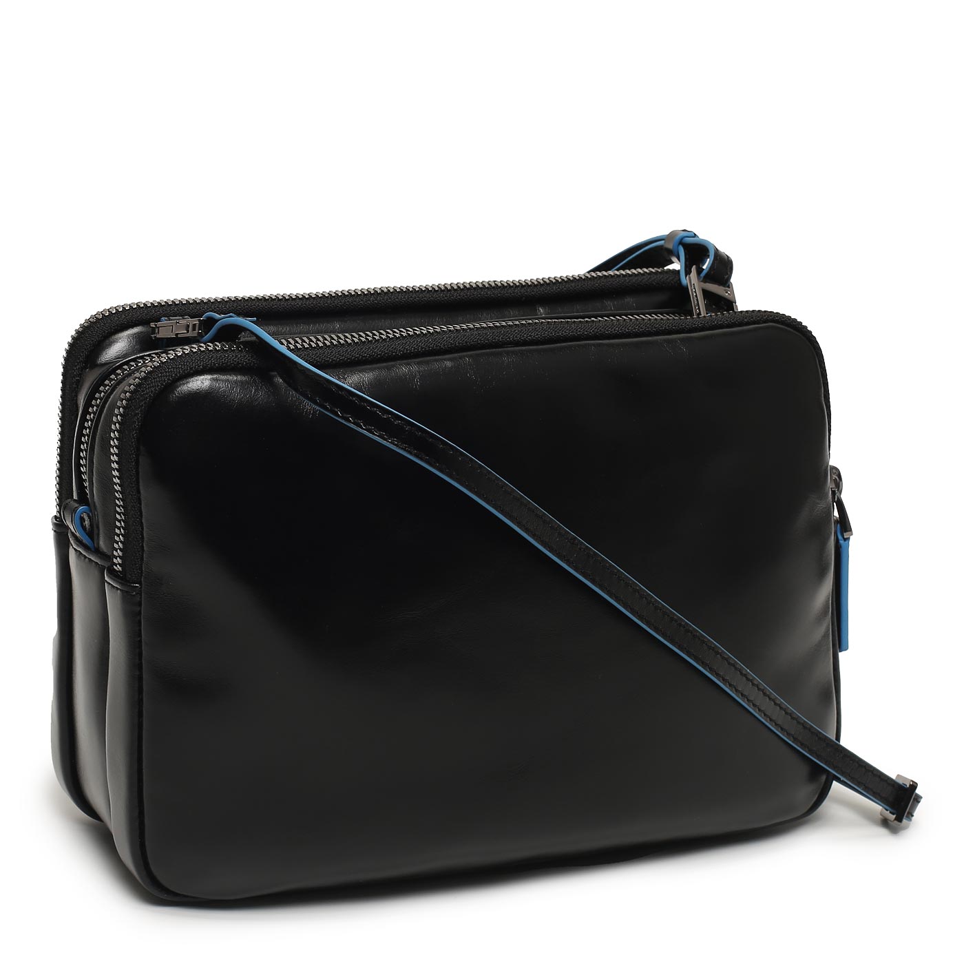 Кожаная визитка с умным замком Piquadro Blue square