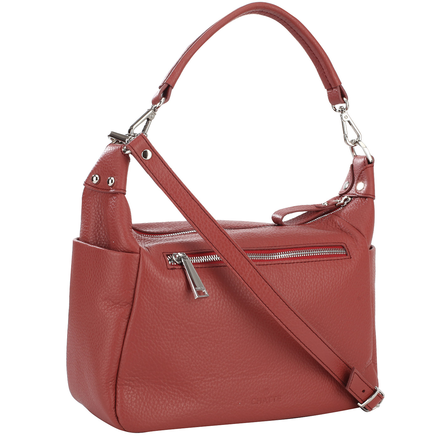 Красная кожаная сумка Chatte Marseille