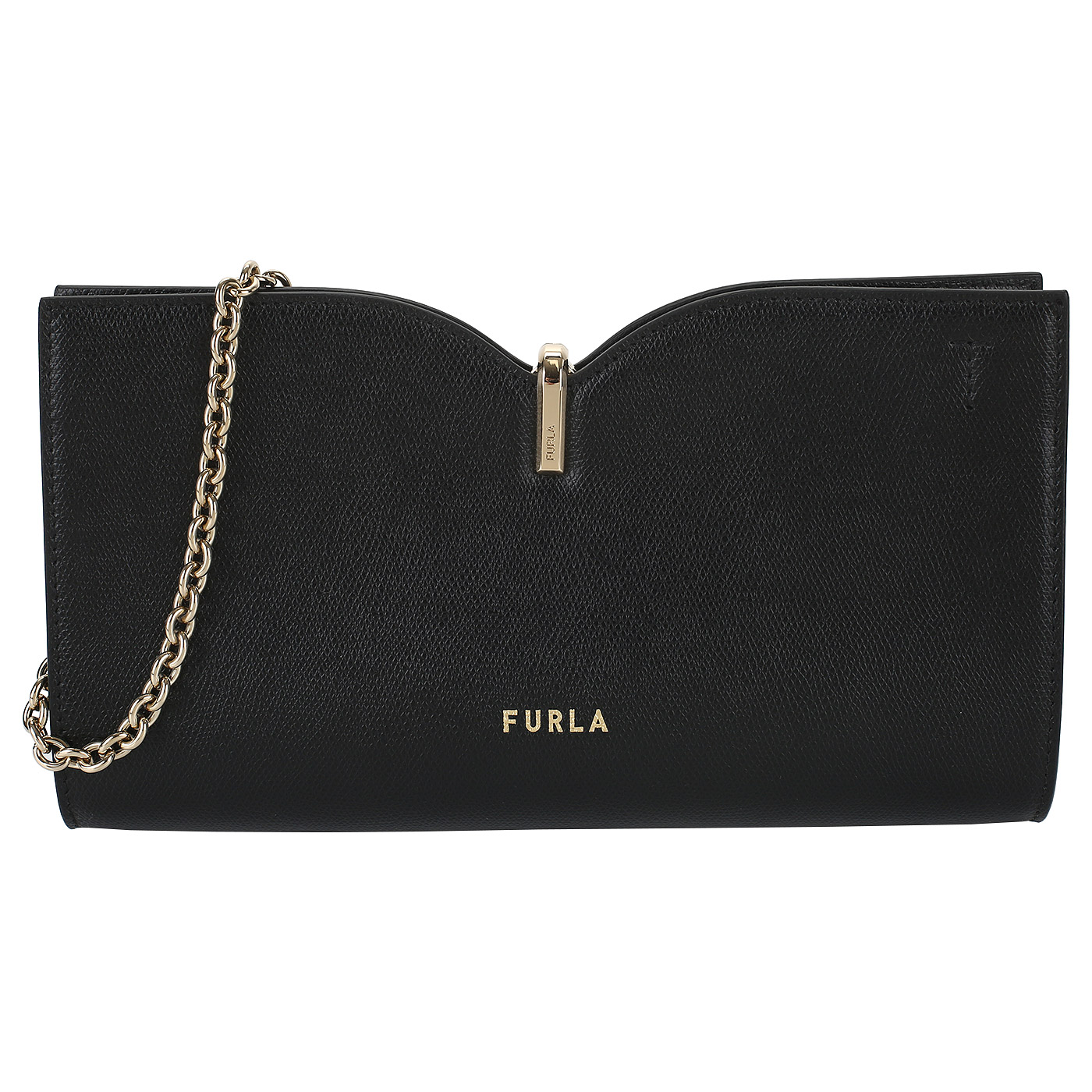Furla Черный клатч с цепочкой