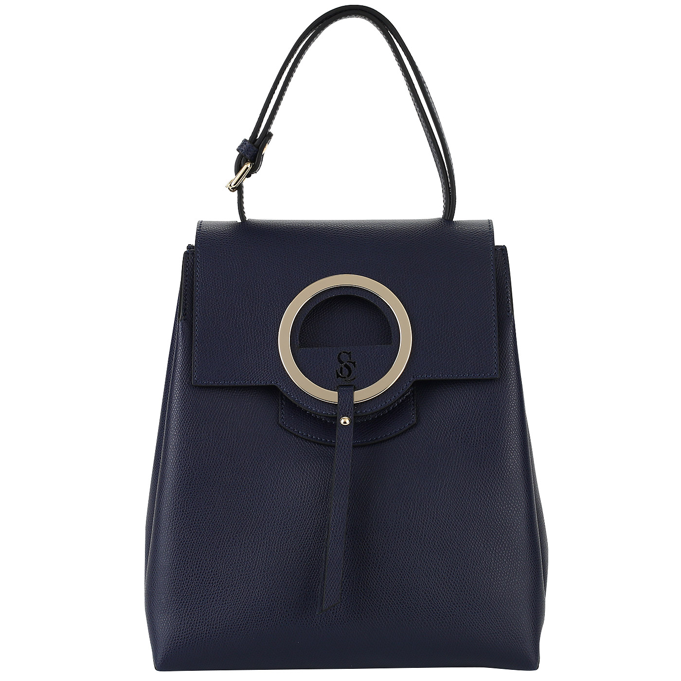 Carlo Salvatelli Кожаный женский рюкзак синего цвета