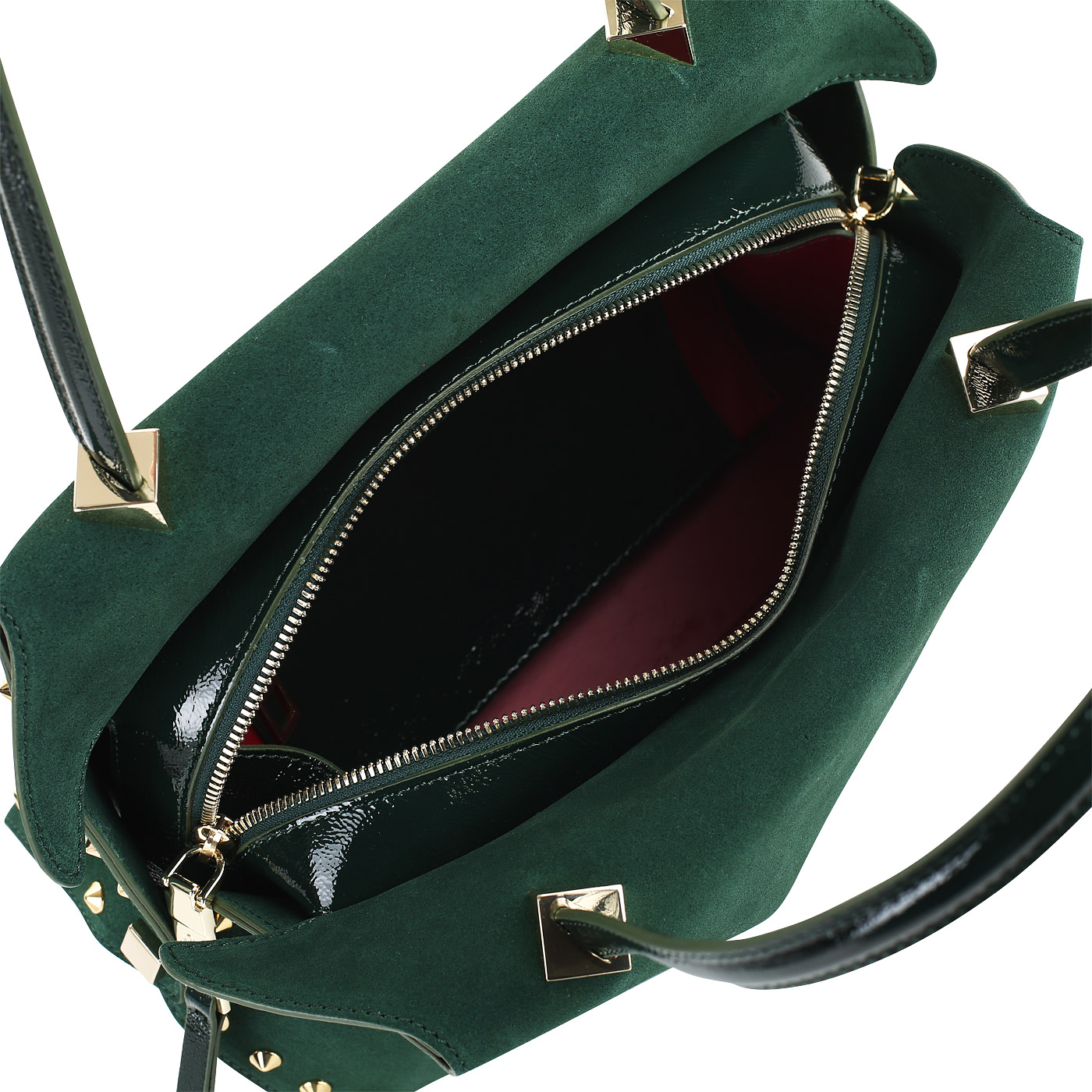 Сумка из кожи и замши на молнии Carlo Salvatelli Camoscio