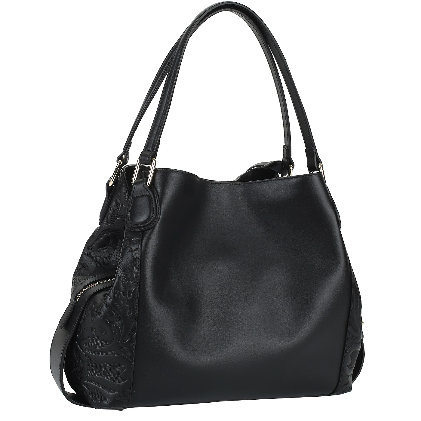 Черная кожаная сумка Aurelli 