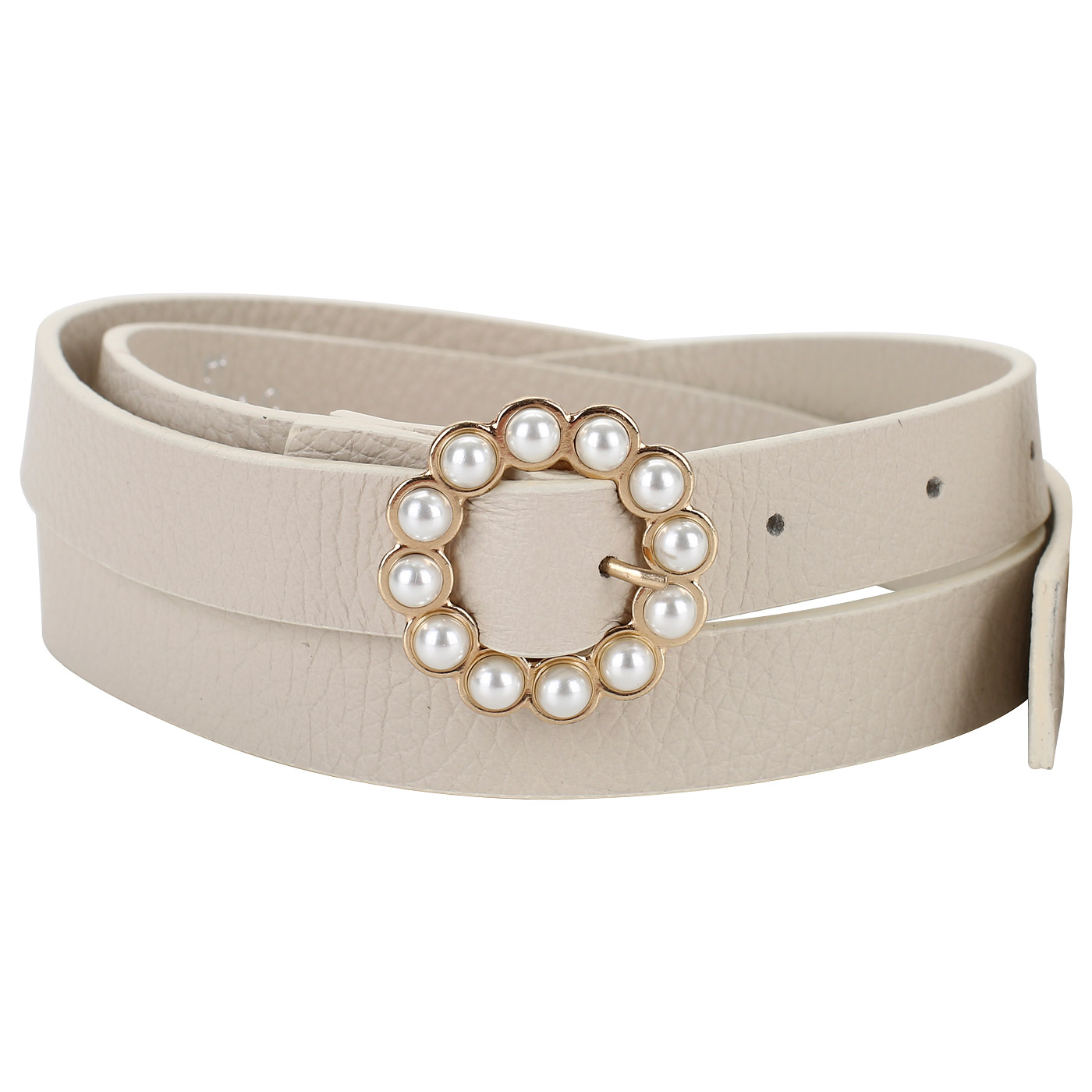 Marina Creazioni Кремовый ремень с жемчугом