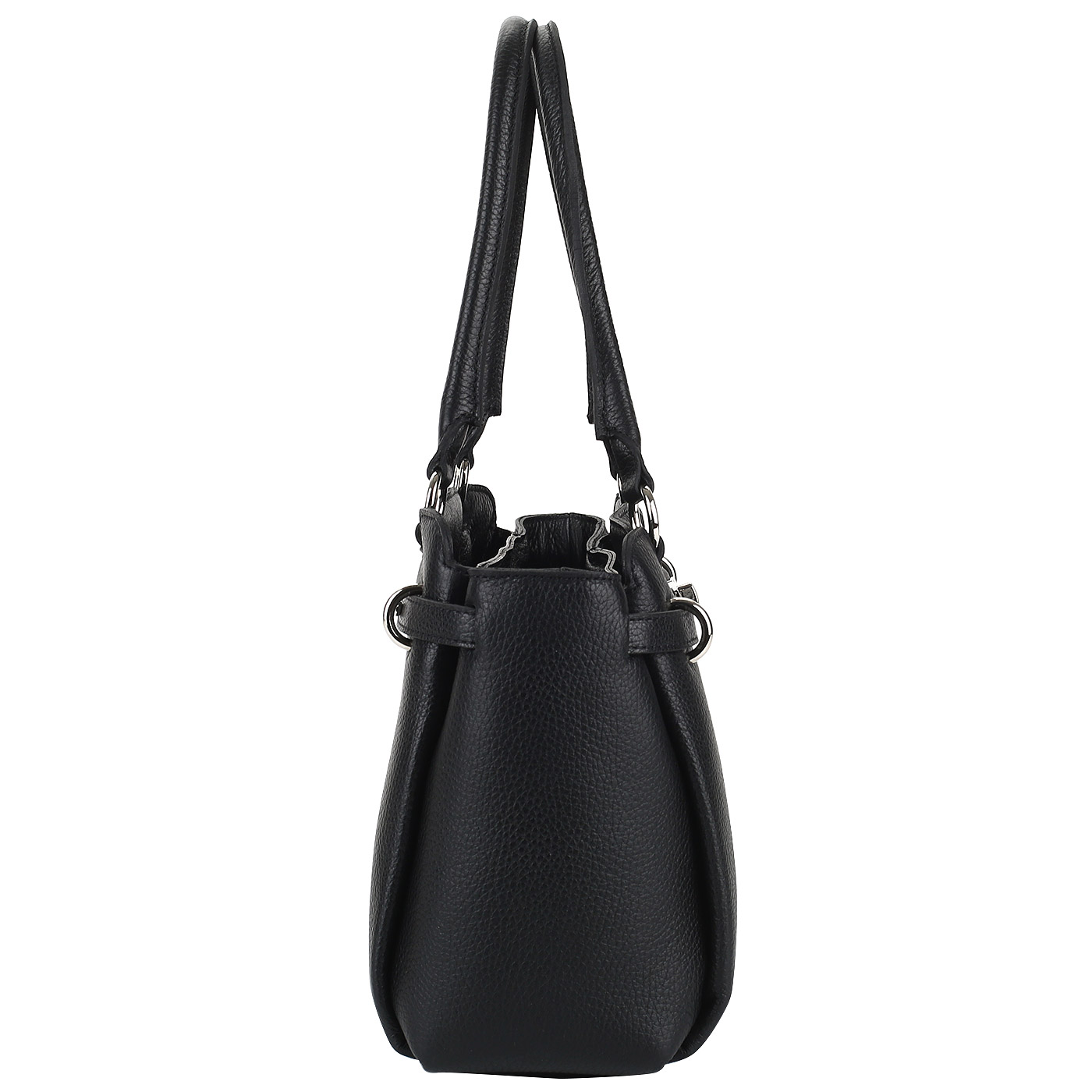 Черная кожаная сумка с тремя отделами Chatte 