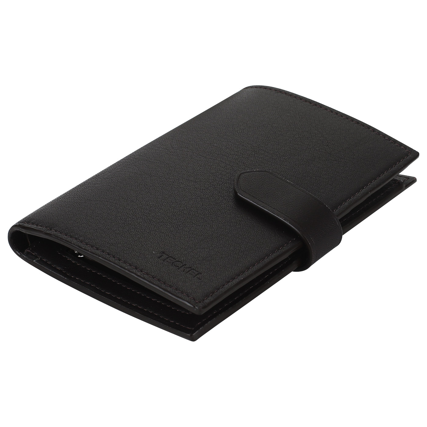 Портмоне из темно-коричневой кожи Teckel 